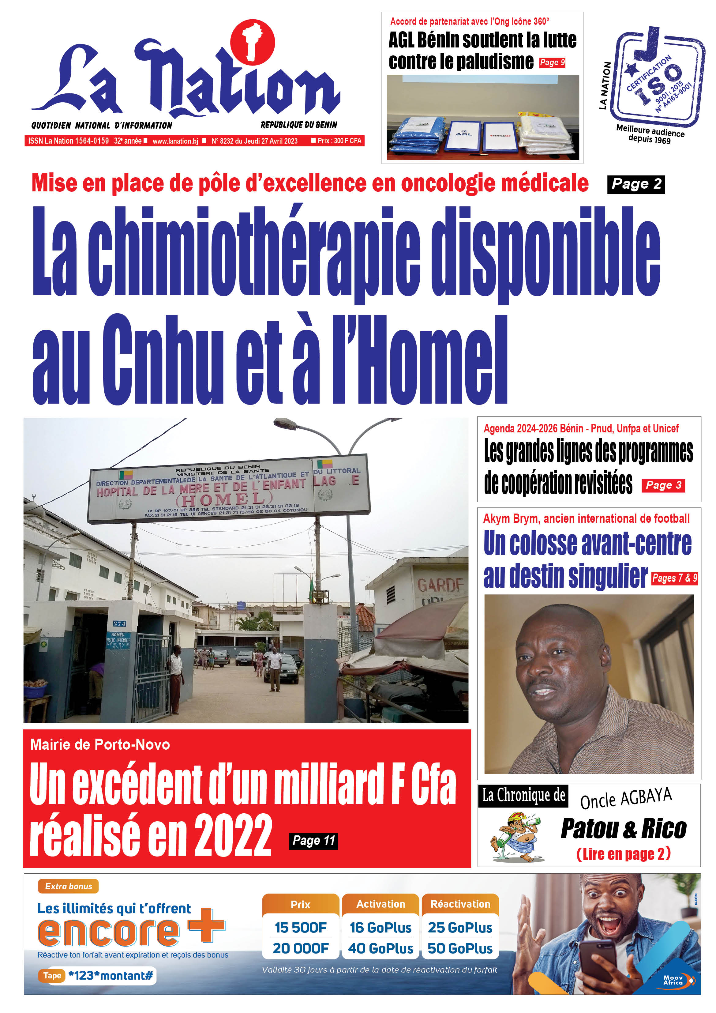 Quotidien ''La Nation'' du 27 Avril 2023