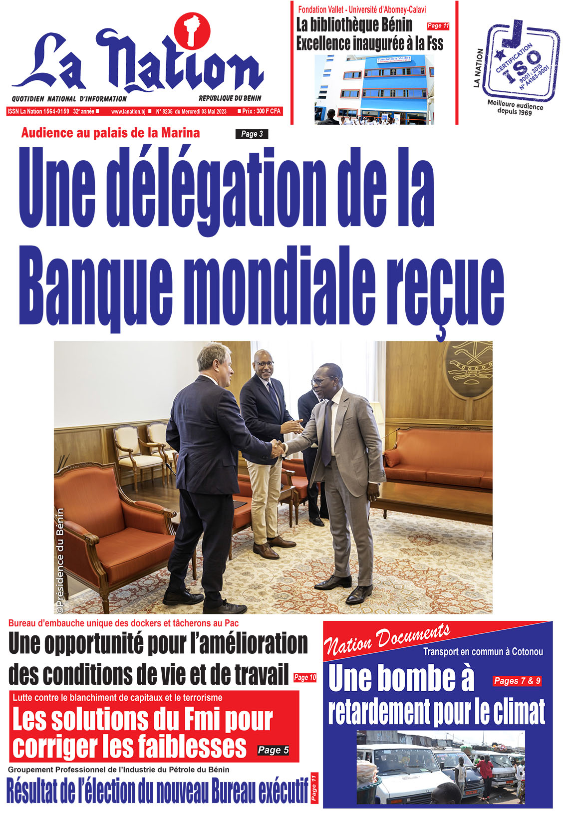 Quotidien "La Nation" du 03 Mail 2023