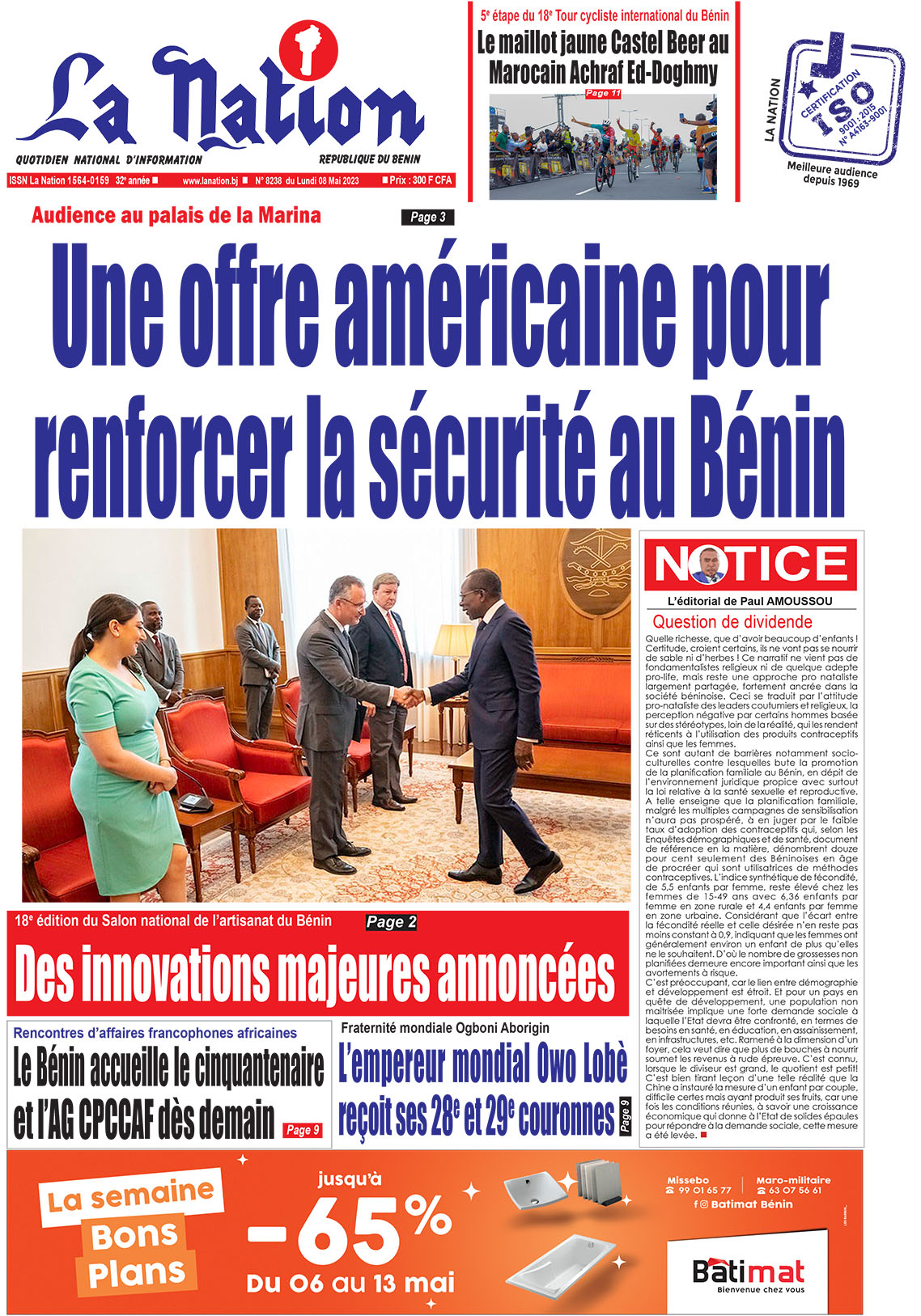 Quotidien "La Nation" du 08 Mai 2023