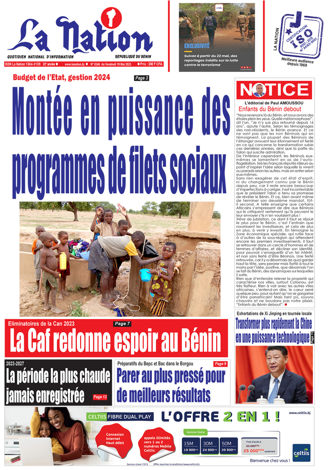 Quotidien "La Nation" du 19 Mai 2023