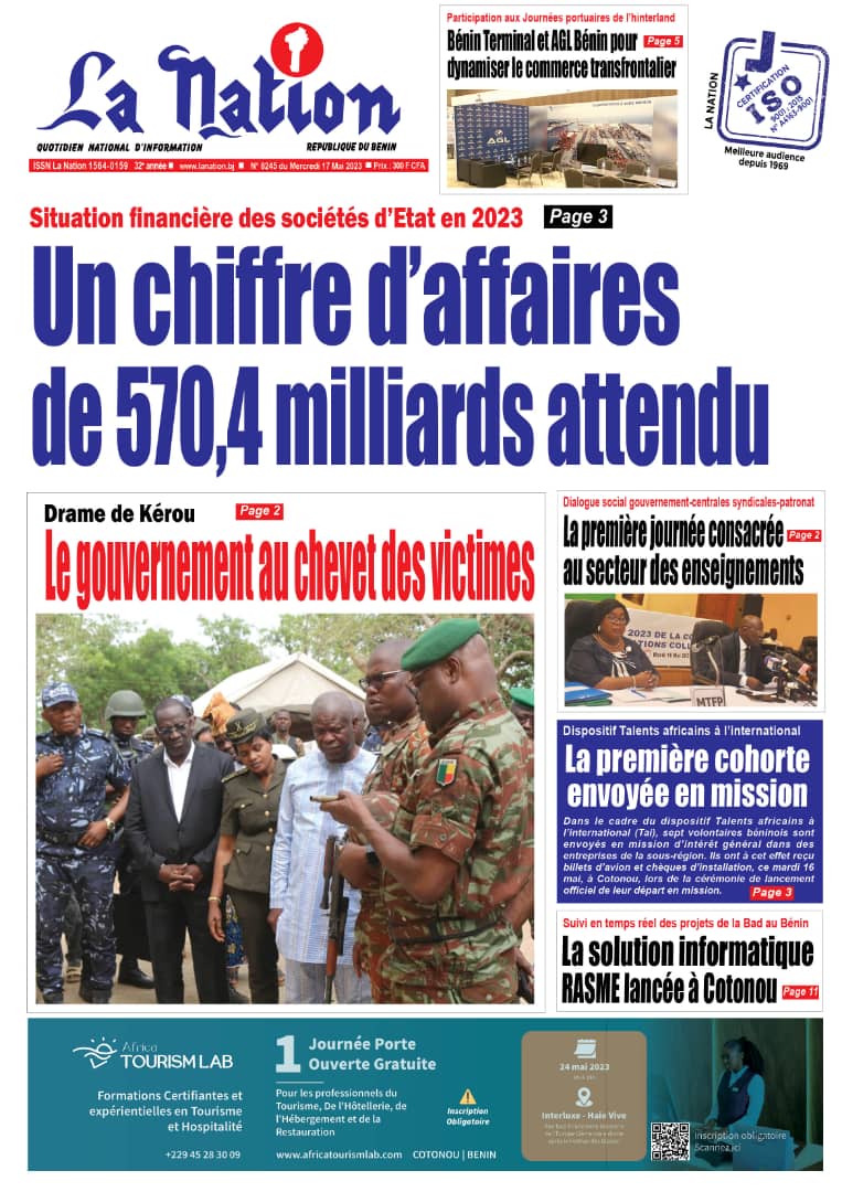 Quotidien "La Nation" du 17 Mai 2023