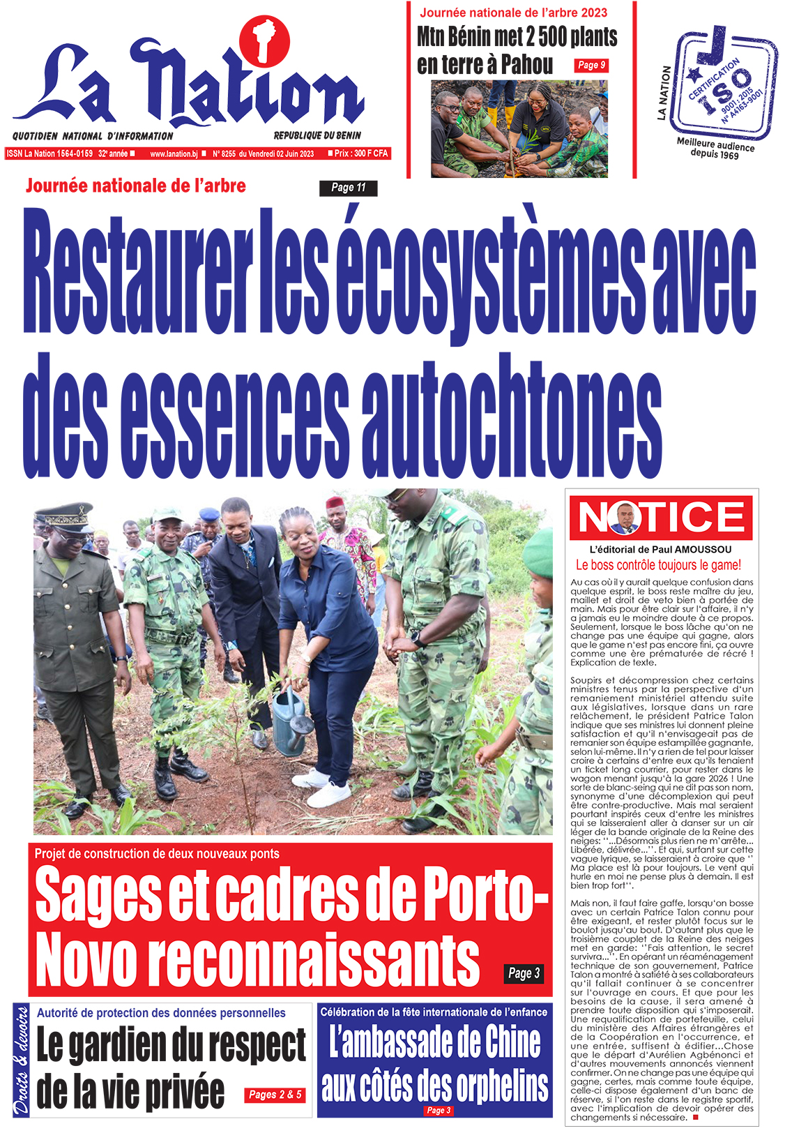 Quotidien ''La Nation'' du 02 Juin 2023