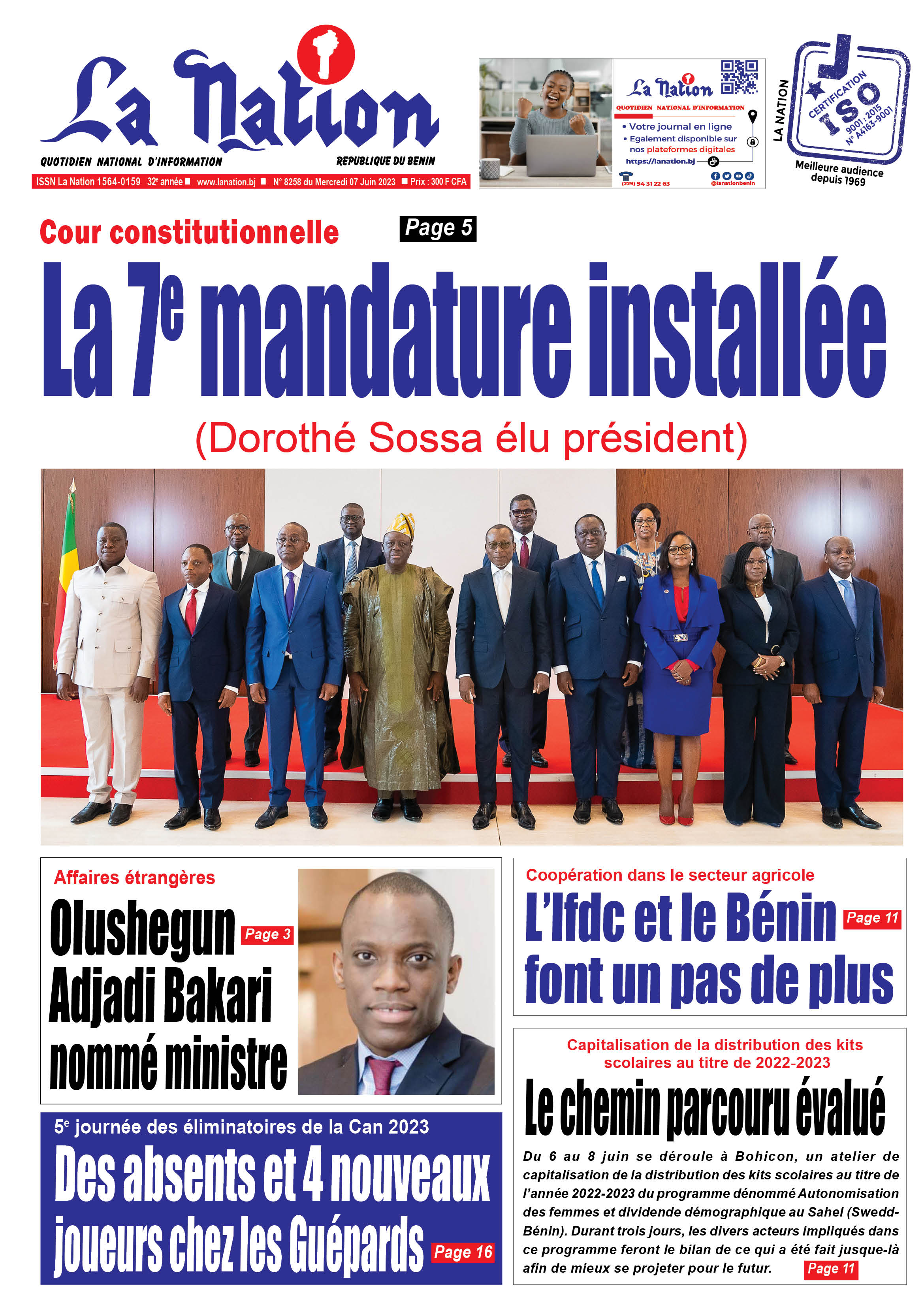 Quotidien ''La Nation'' du 07 Juin 2023