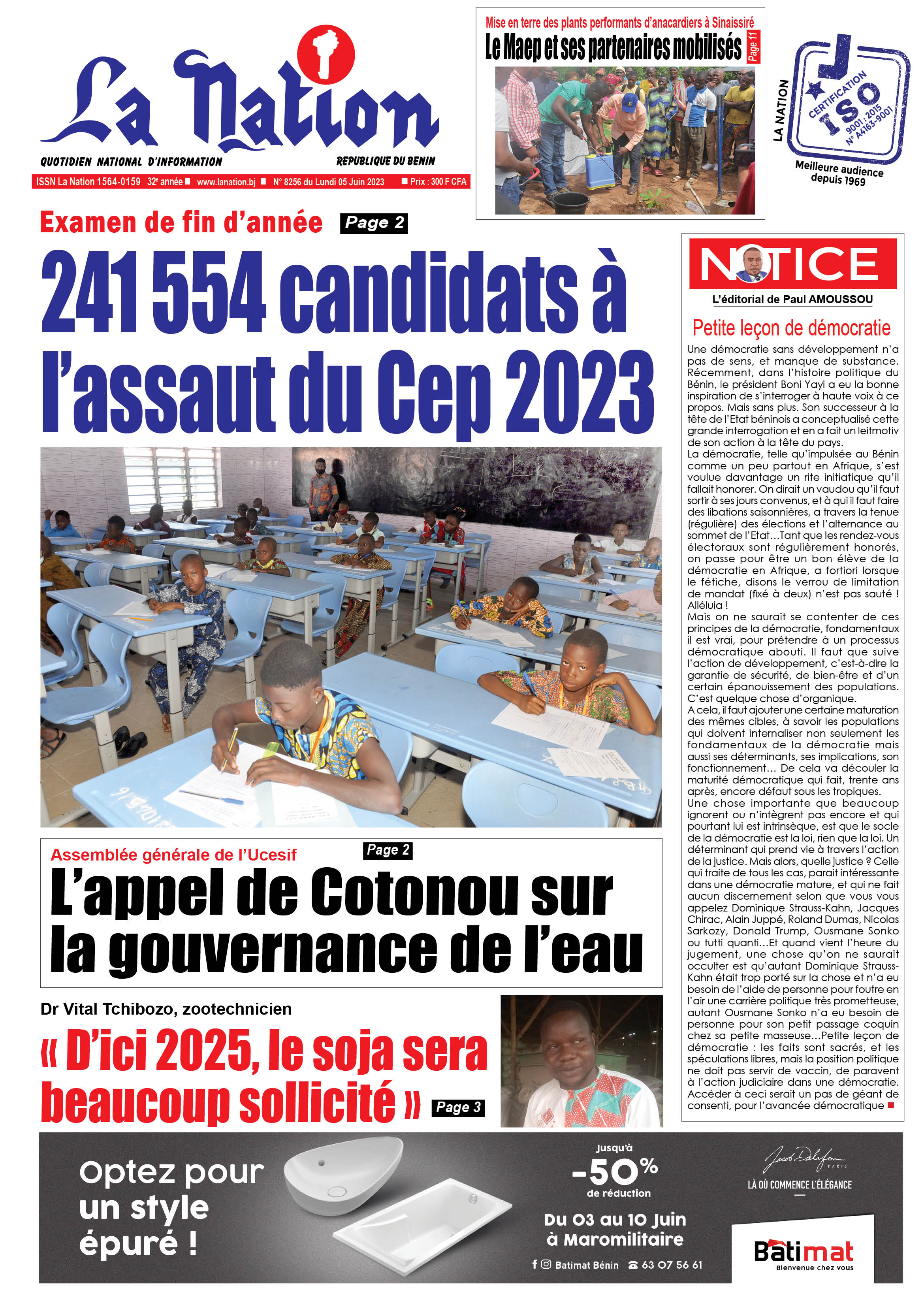 Quotidien ''La Nation'' du 05 Juin 2023