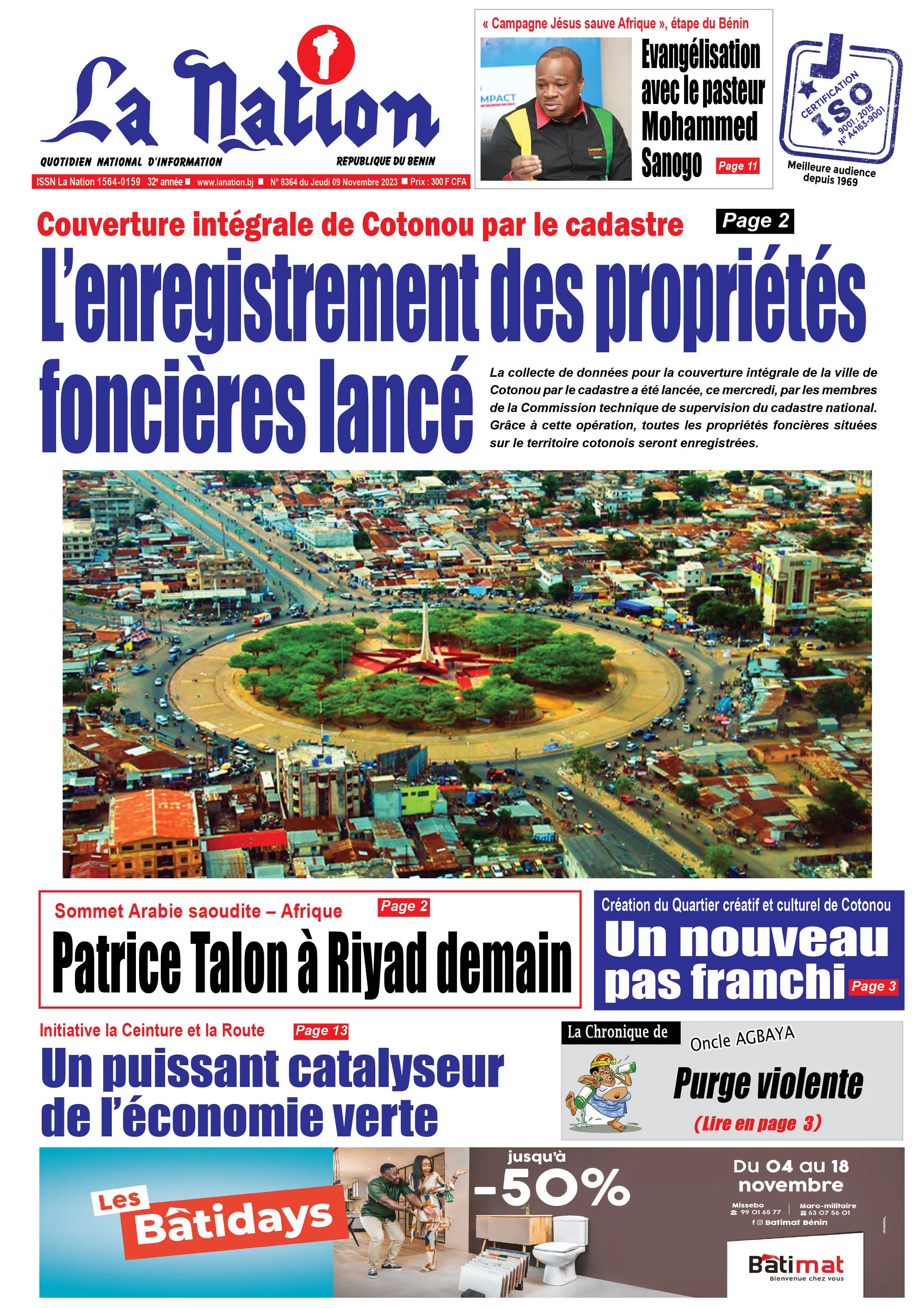 Quotidien ''La Nation'' du 09 Novembre 2023