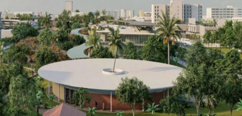 Vue partielle de la maquette du Quartier culturel et créatif