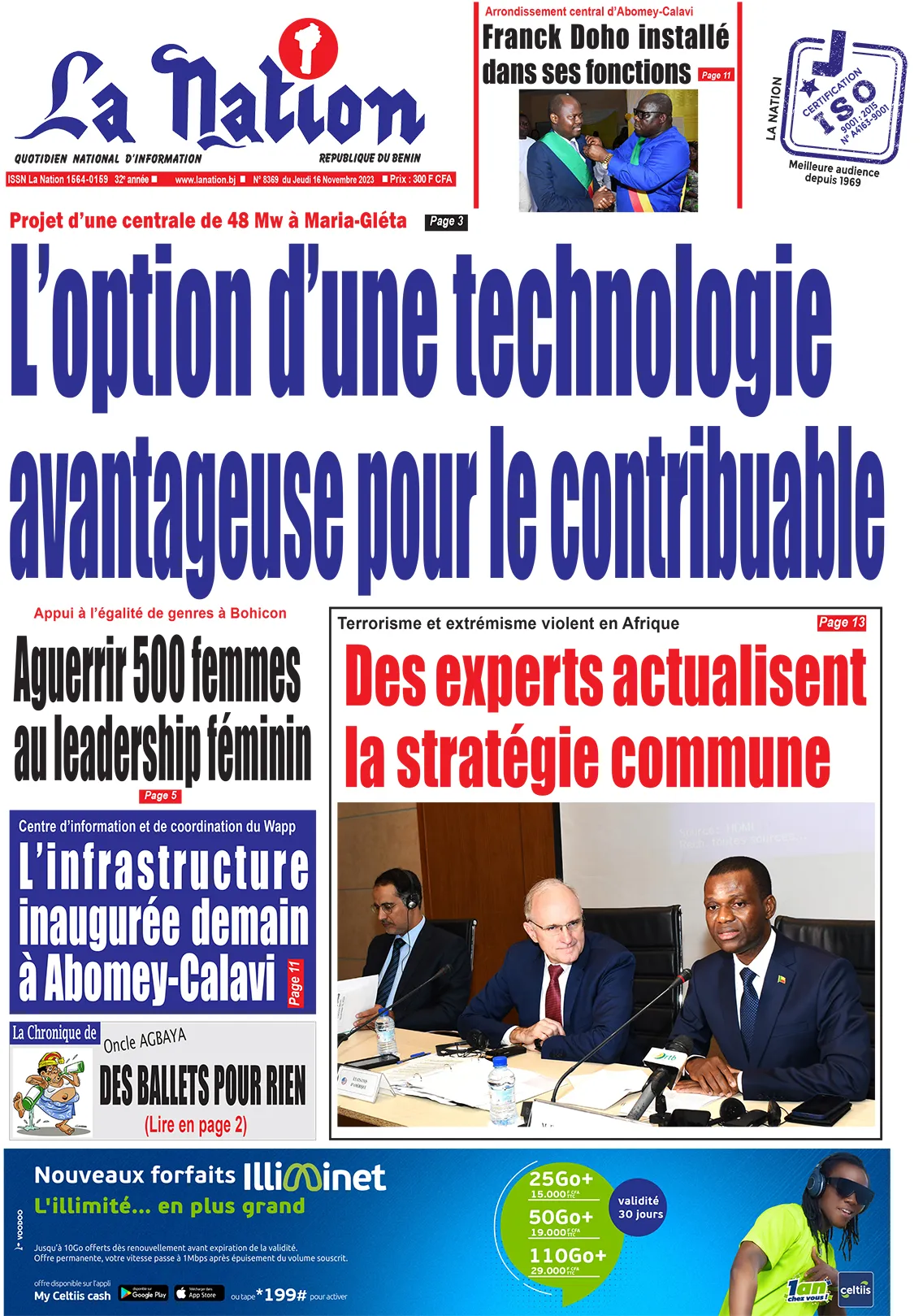 Quotidien ''La Nation'' du 16 Novembre 2023
