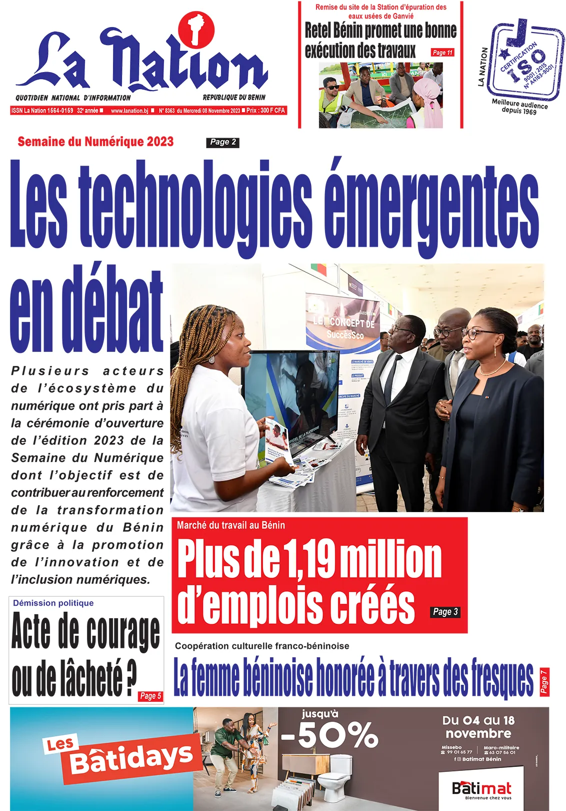 Quotidien ''La Nation'' du 08 Novembre 2023