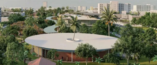 Vue partielle de la maquette du Quartier culturel et créatif