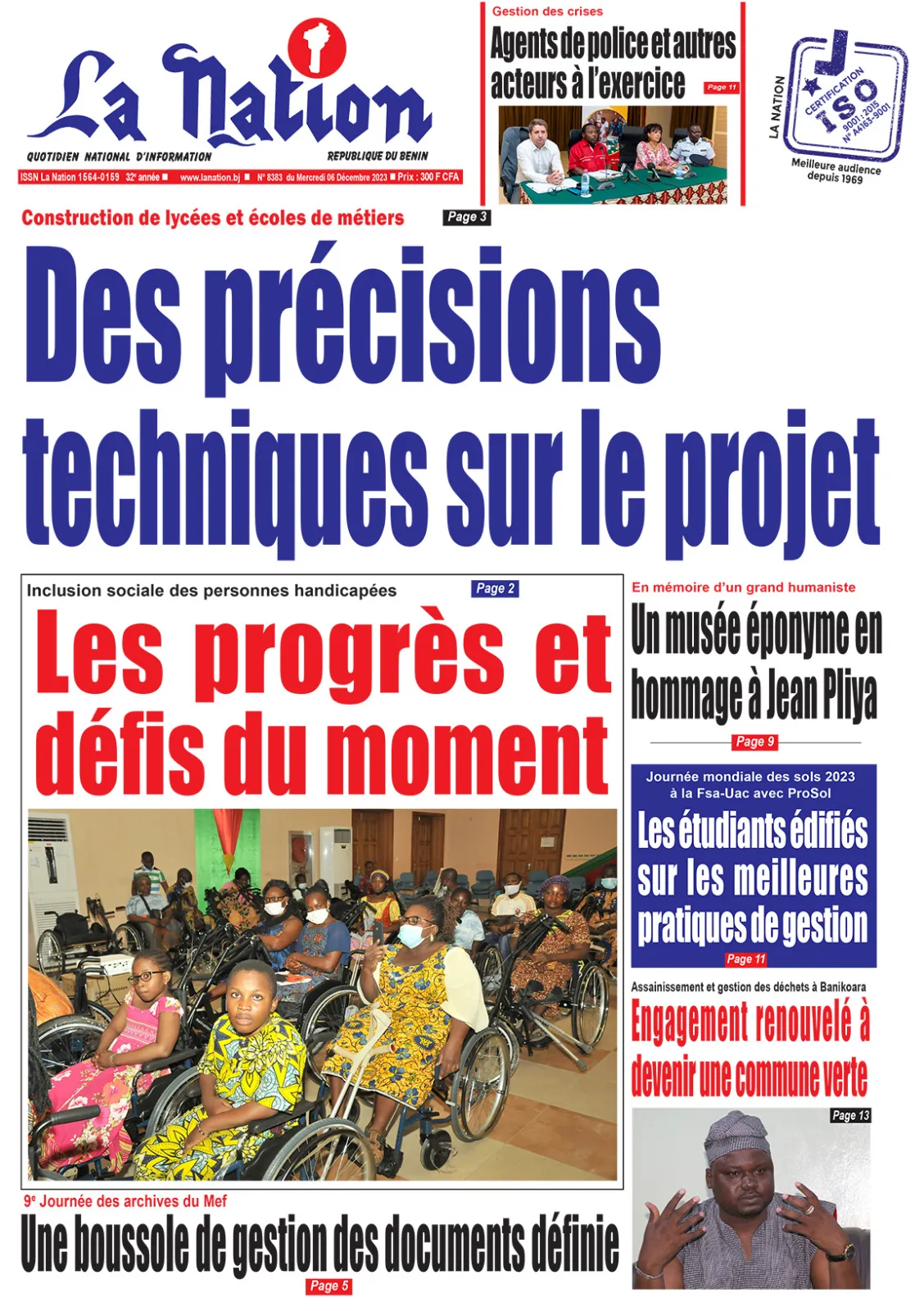 Quotidien ''La Nation'' du 06 Décembre 2023