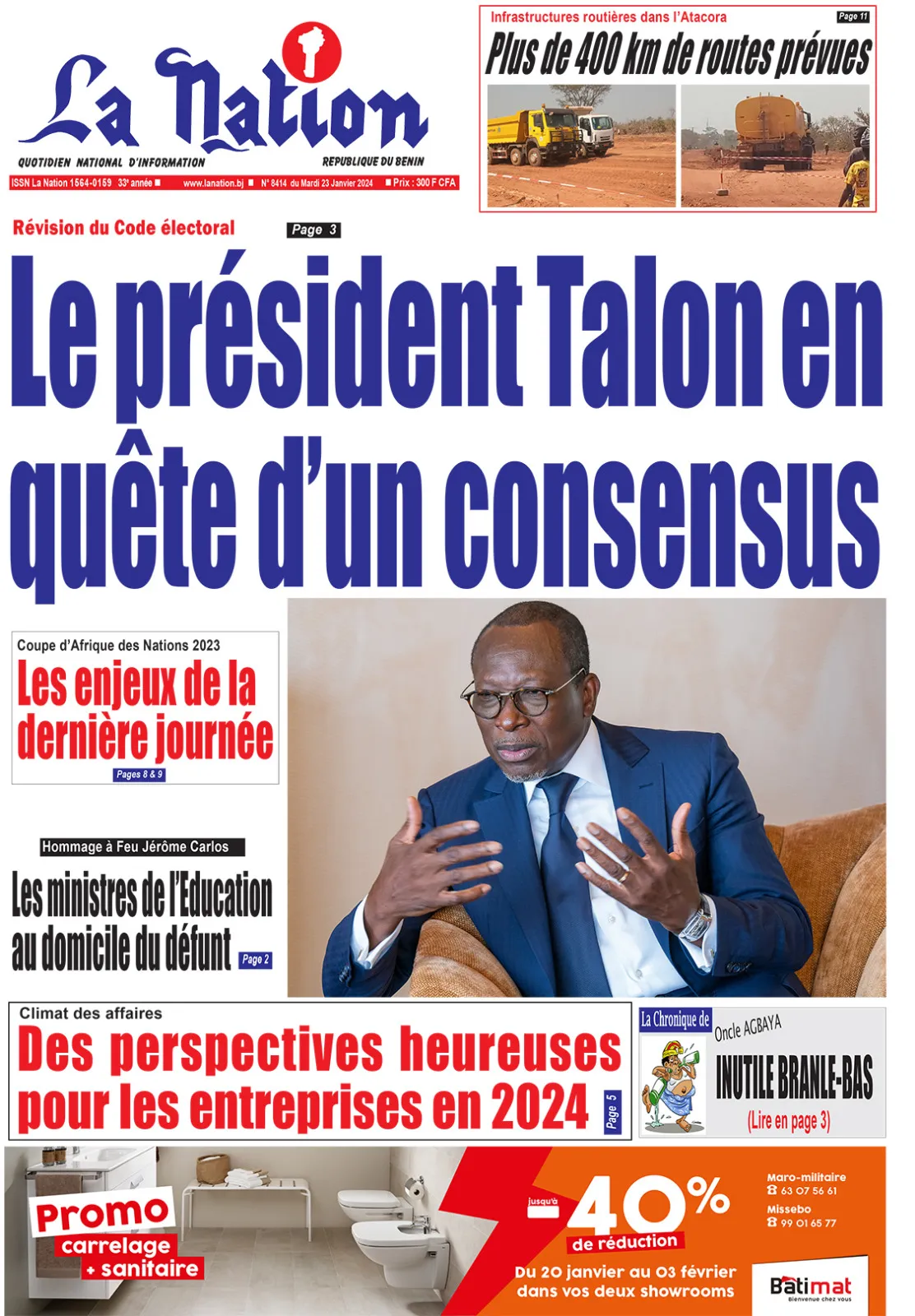 Quotidien ''La Nation'' du 23 Janvier 2024