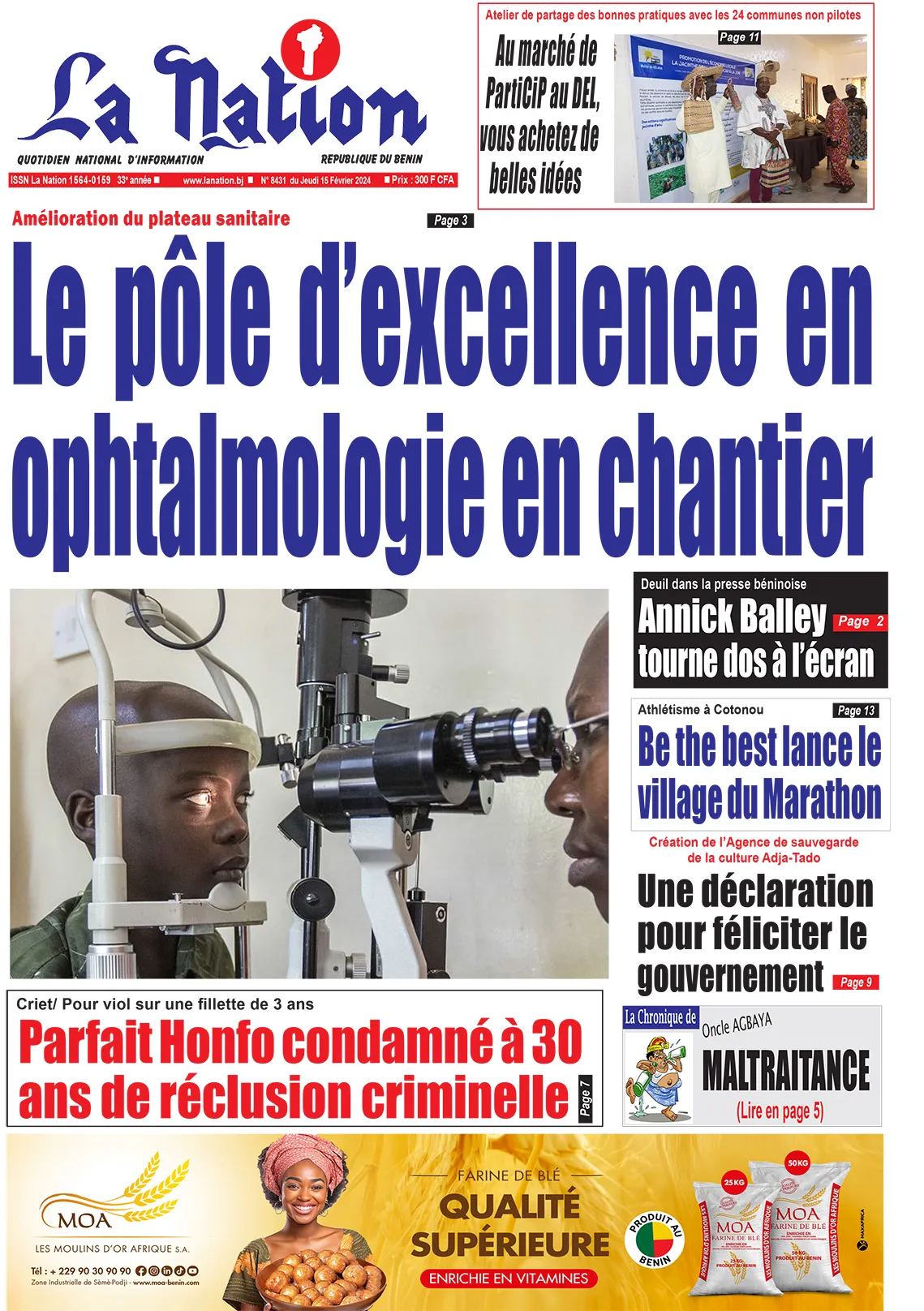 Quotidien ''La Nation'' du 15 Février 2024