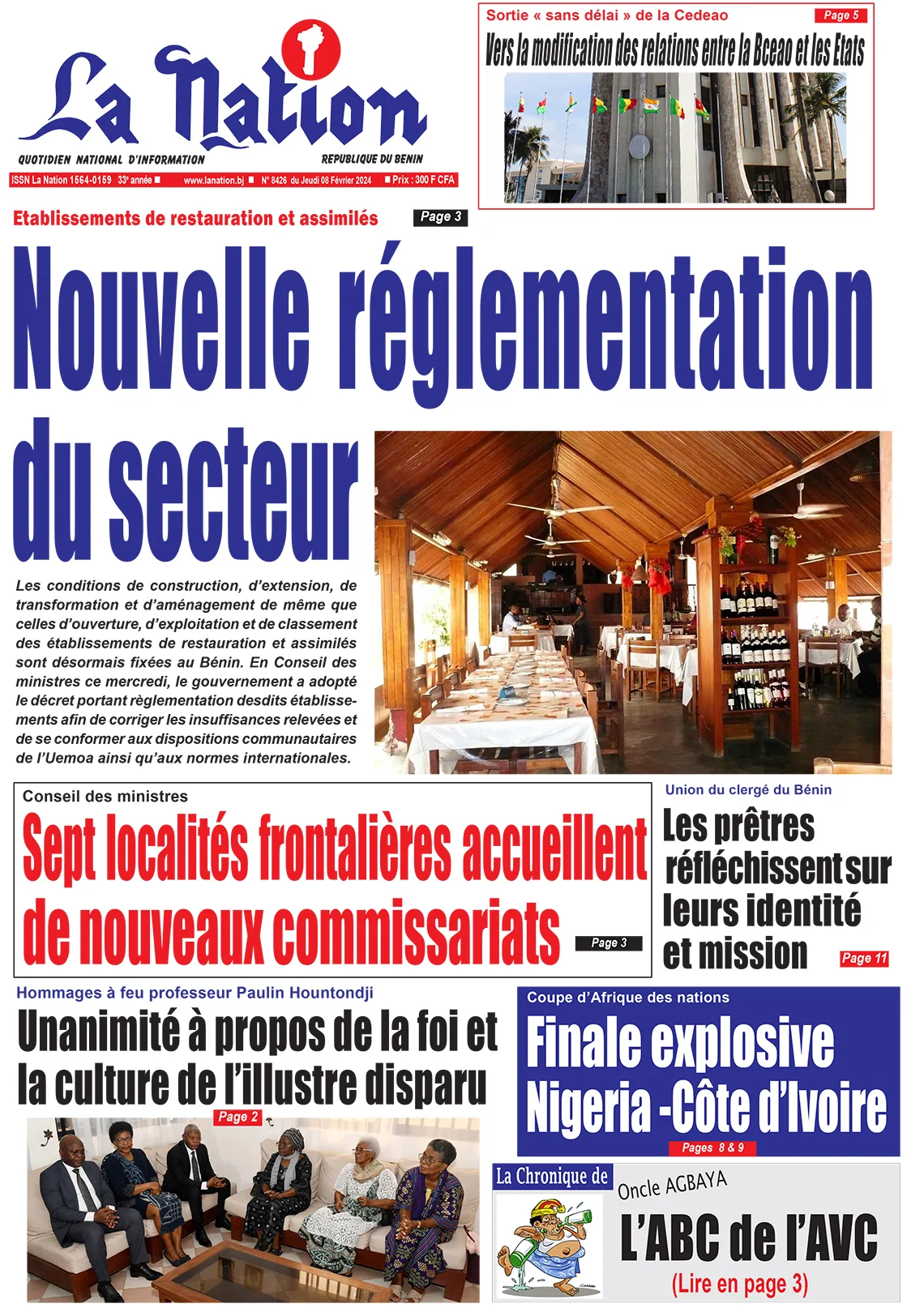 Quotidien ''La Nation'' du 08 Février 2024