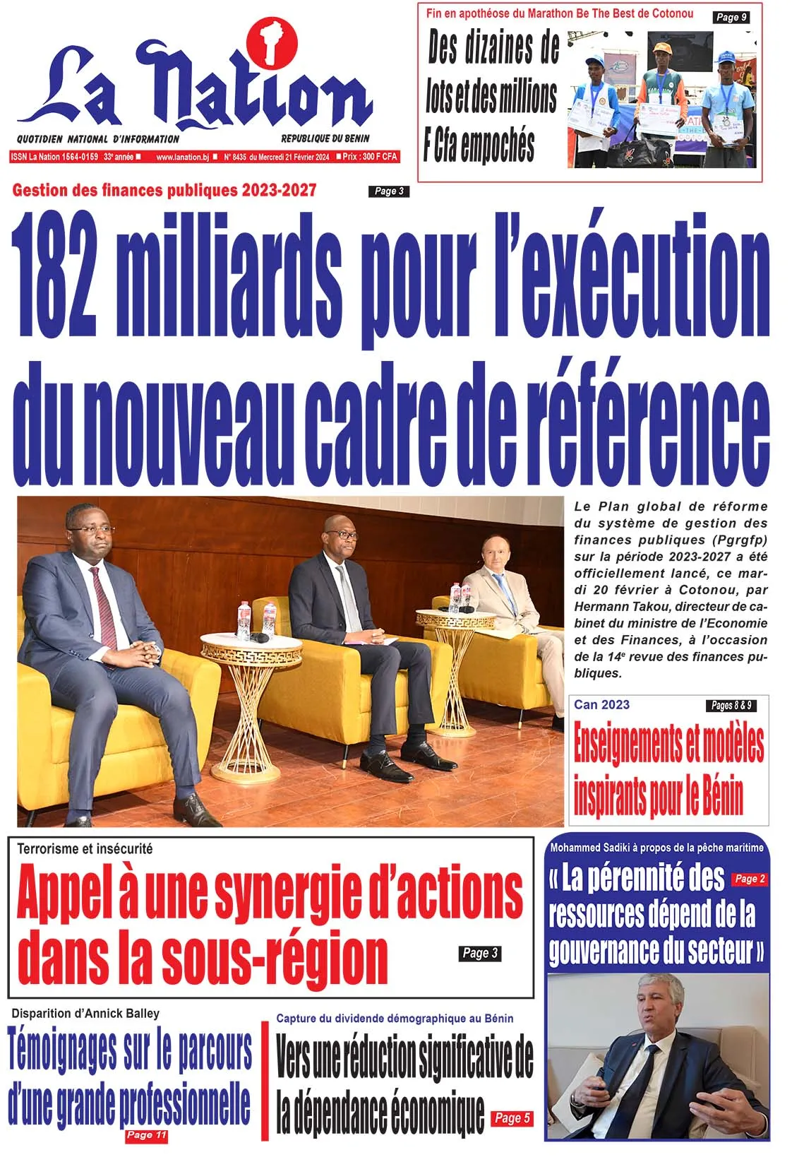 Quotidien ''La Nation'' du 21 Février 2024
