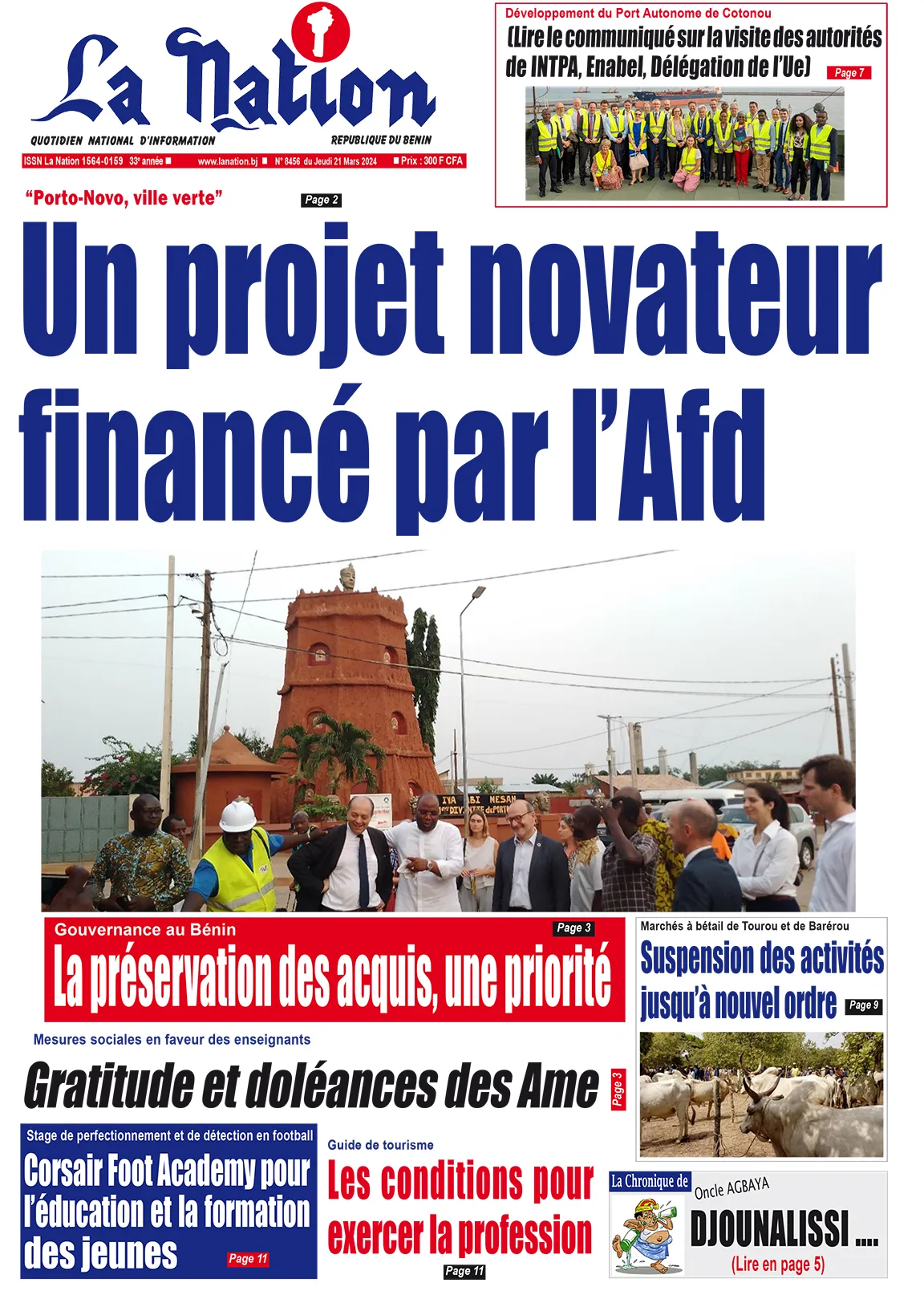 Quotidien ''La Nation'' du 21 Mars 2024
