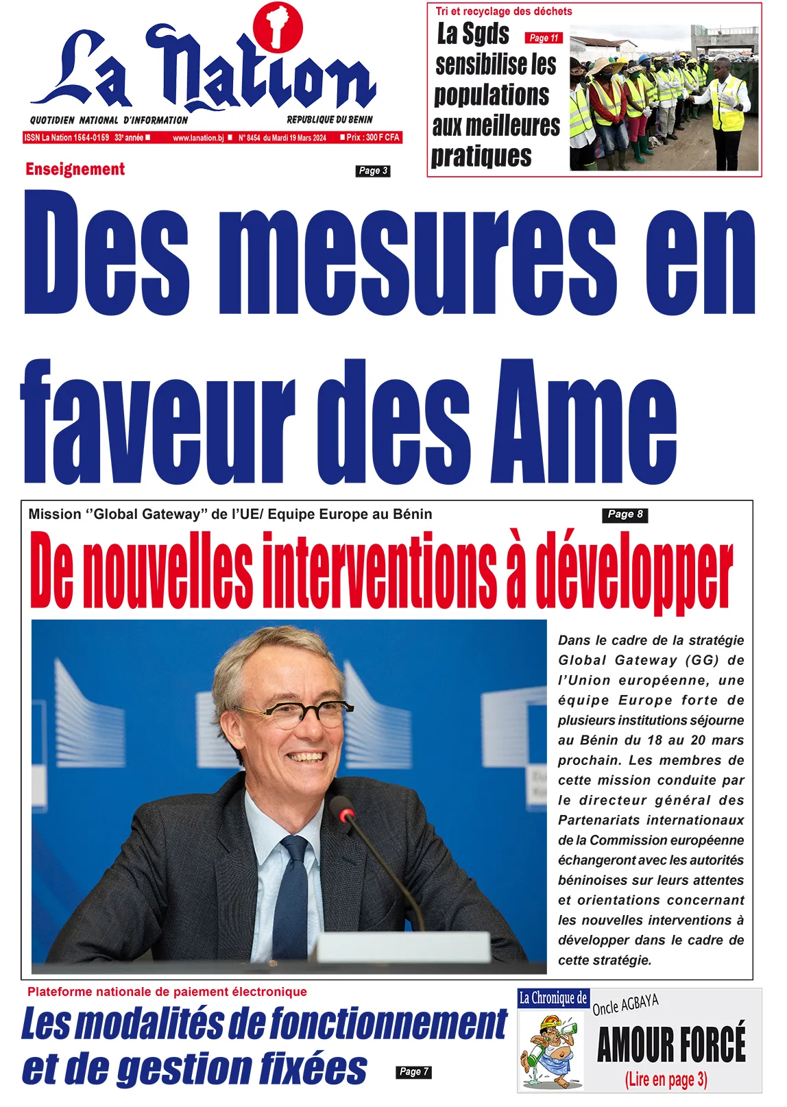 Quotidien ''La Nation'' du 19 Mars 2024