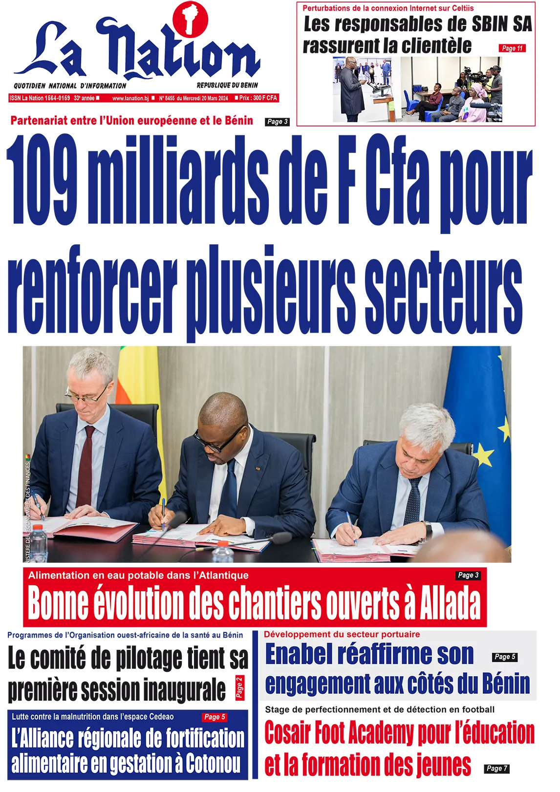 Quotidien ''La Nation'' du 20 Mars 2024