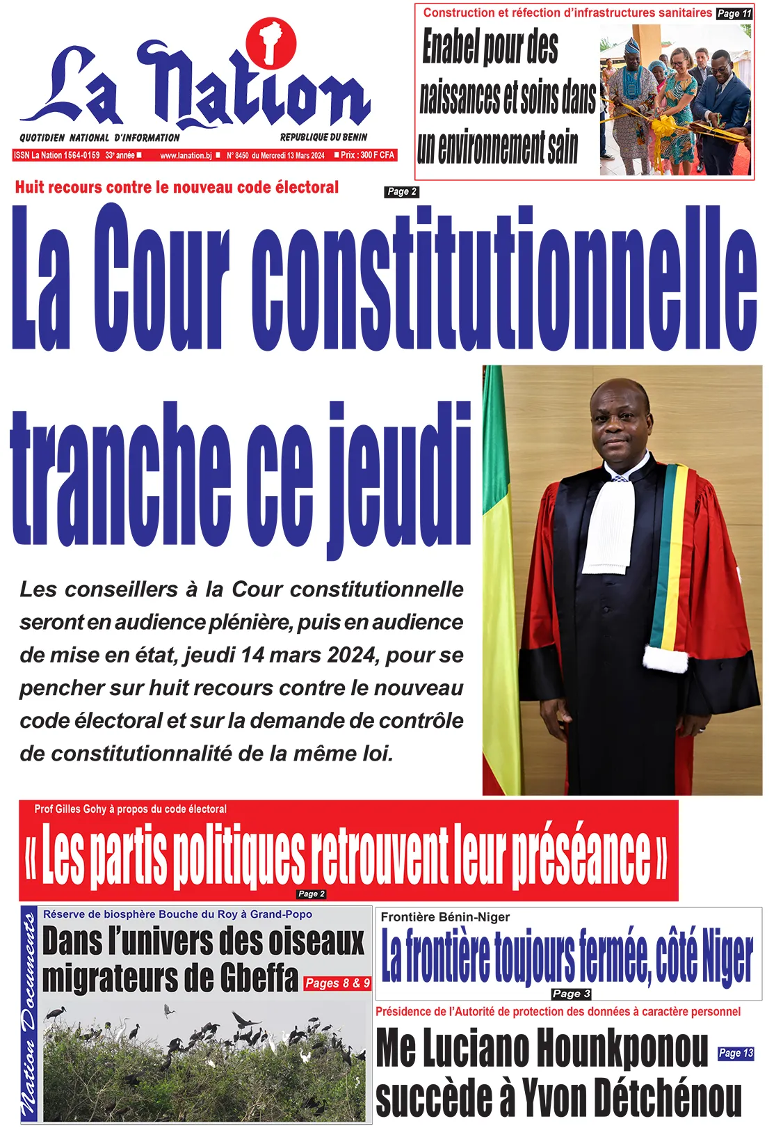 Quotidien ''La Nation'' du 13 Mars 2024
