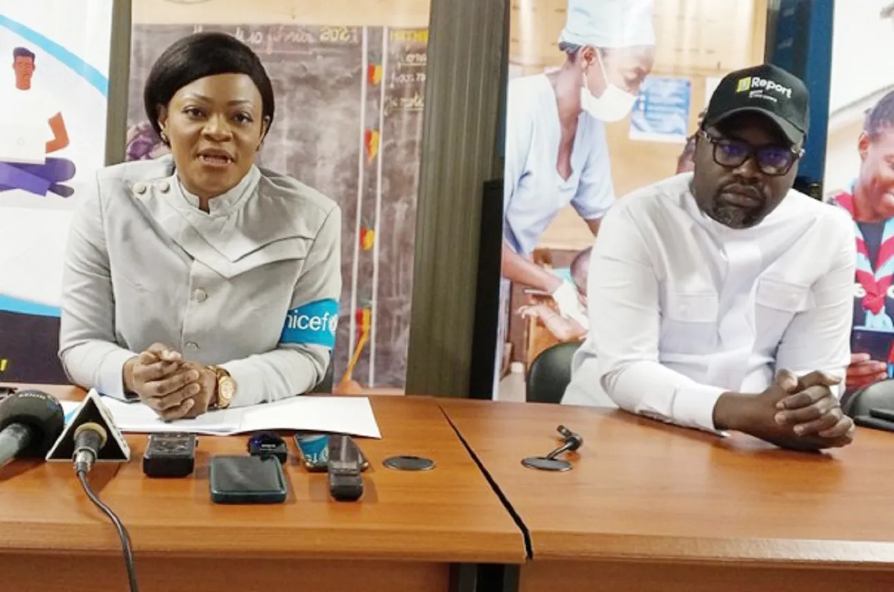 L’ambassadrice de bonne volonté de l’Unicef faisant  le point de sa tournée