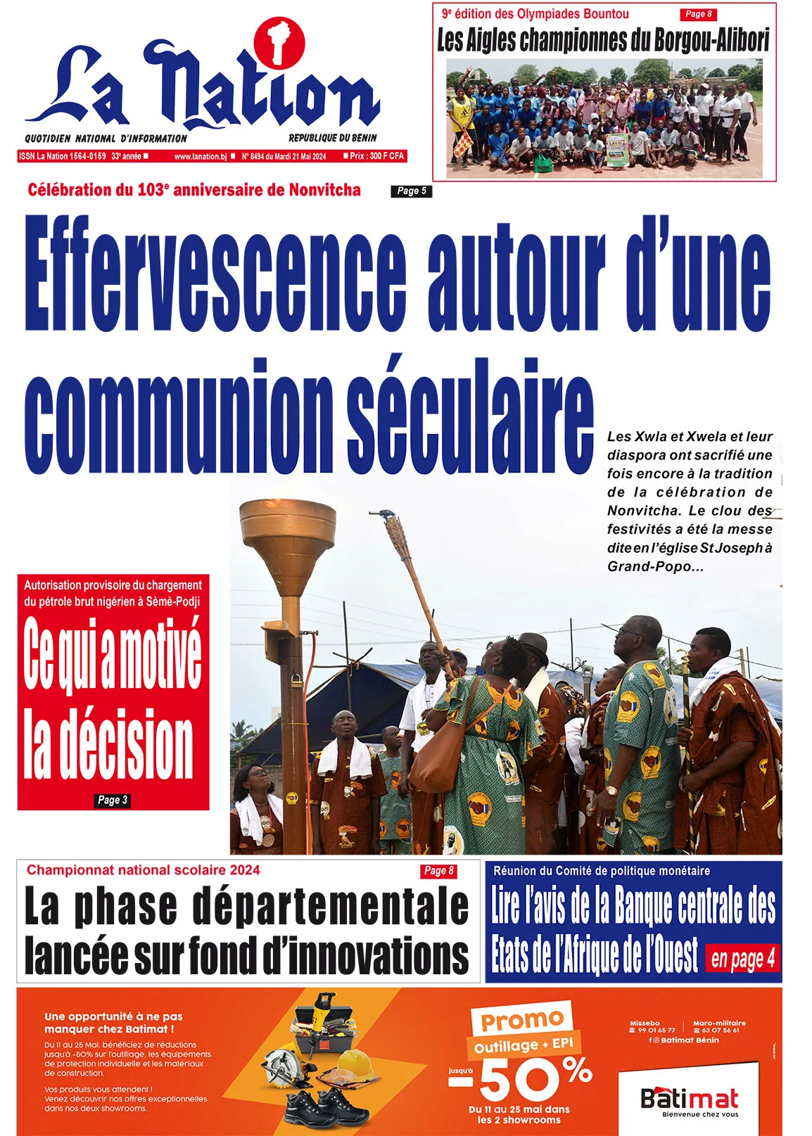 Quotidien ''La Nation'' du 21 Mai 2024