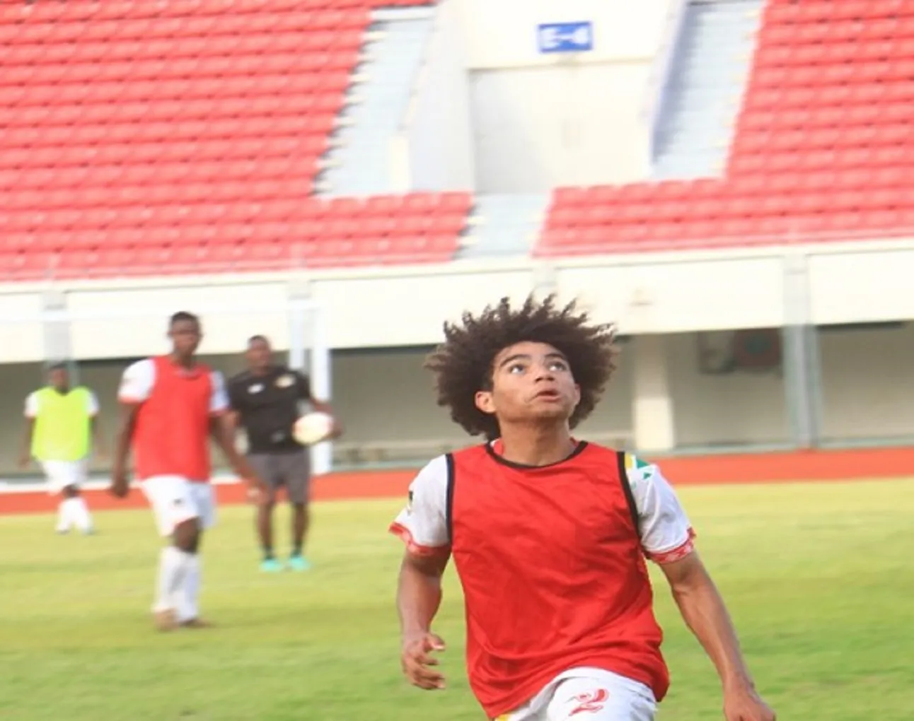 Le jeune Marwin lors d’une séance d’entrainement  de la sélection U17