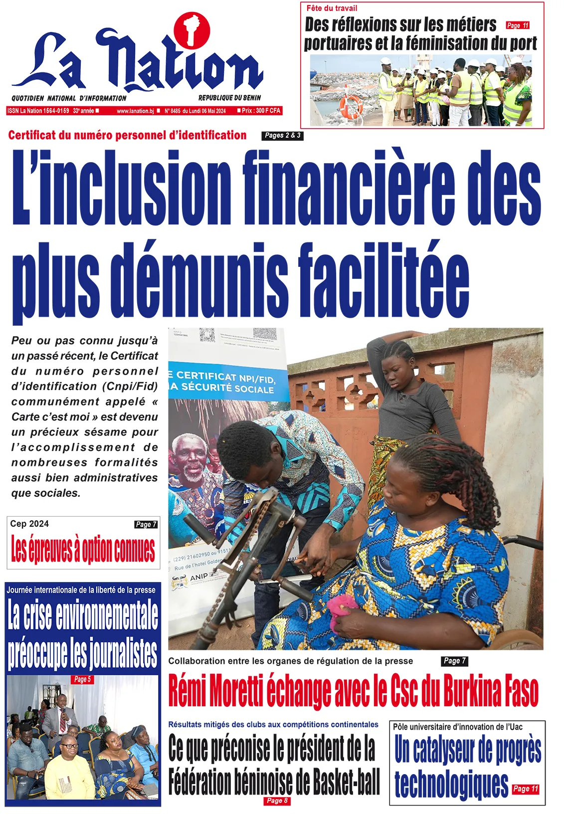Quotidien ''La Nation'' du 06 Mai 2024