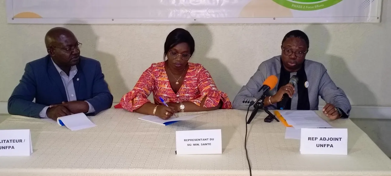 Benoît Libali, représentant adjoint du Fonds des nations unies pour la population (Fnuap), invitant à soutenir  les efforts du gouvernement