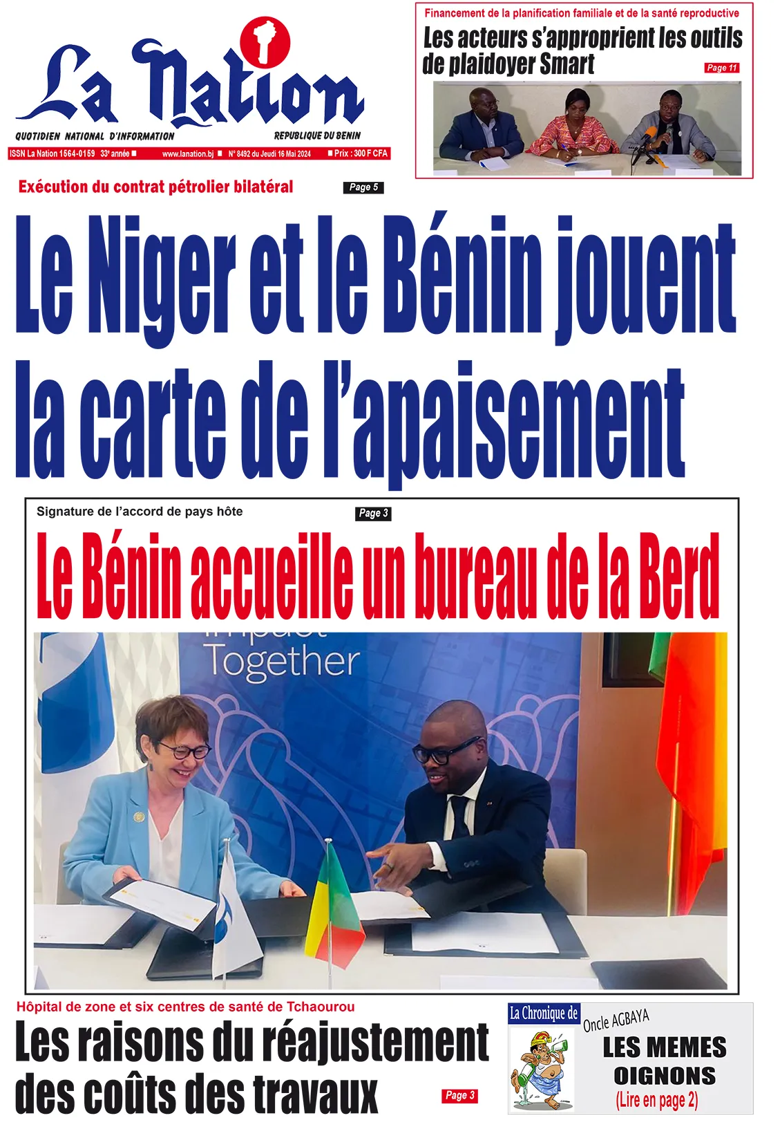 Quotidien ''La Nation'' du 16 Mai 2024