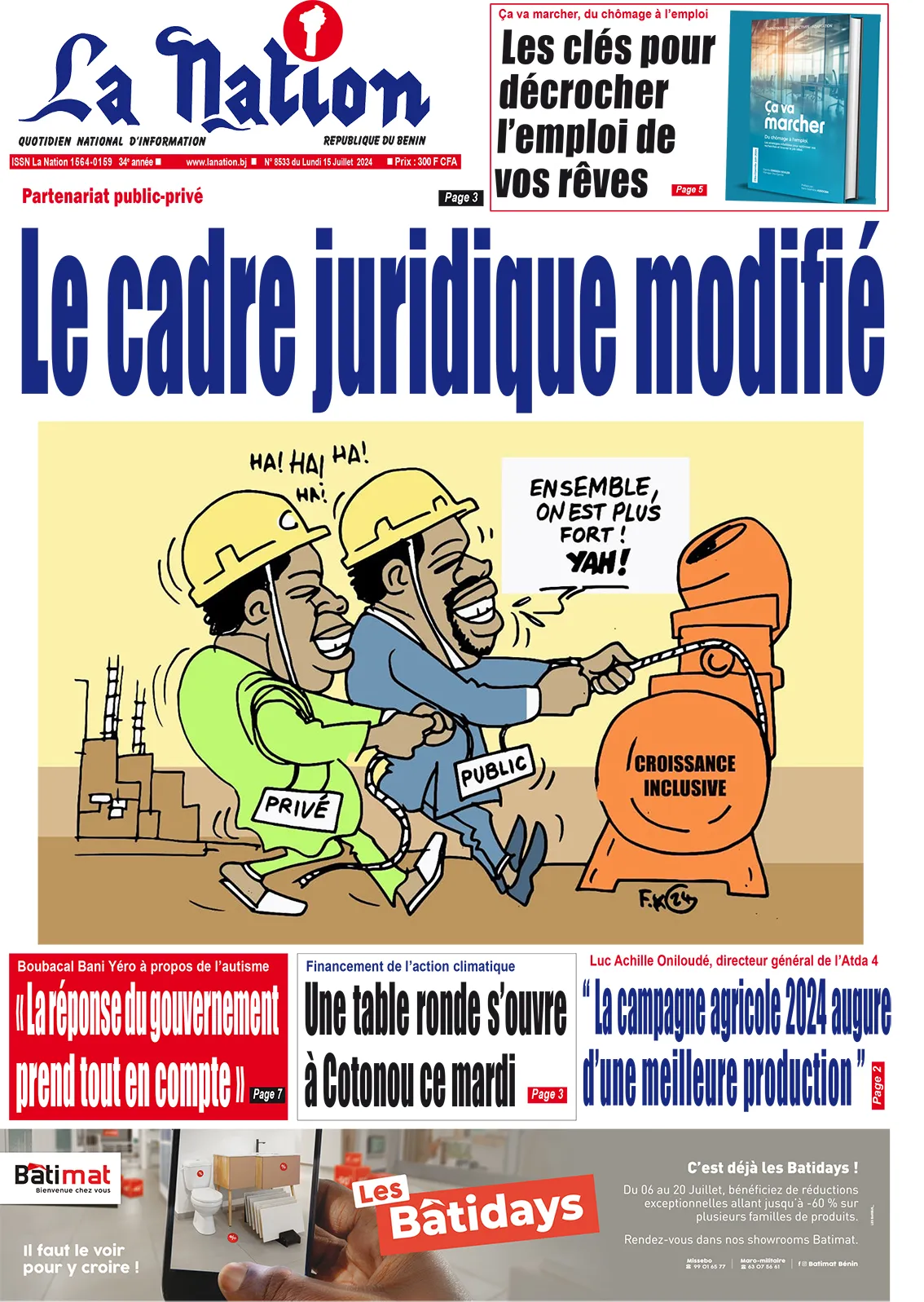 Quotidien ''La Nation'' du 15 Juillet 204