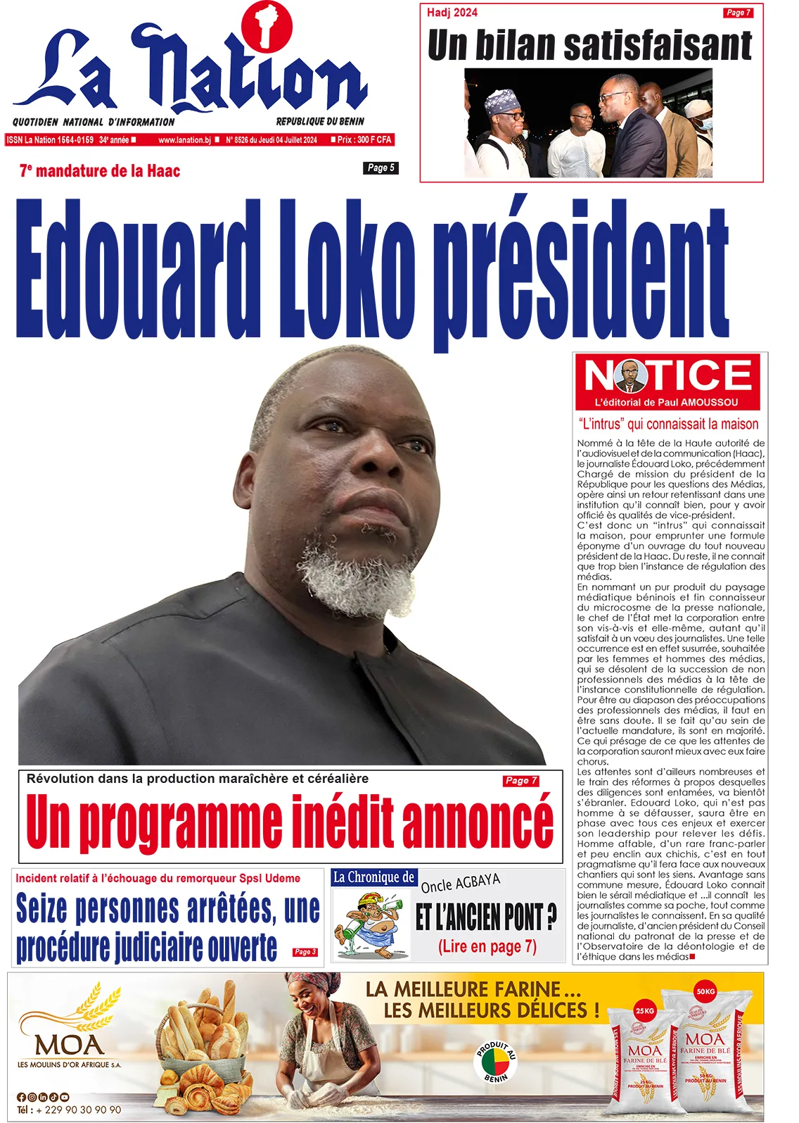 Quotidien ''La Nation'' du 04 Juillet 2024