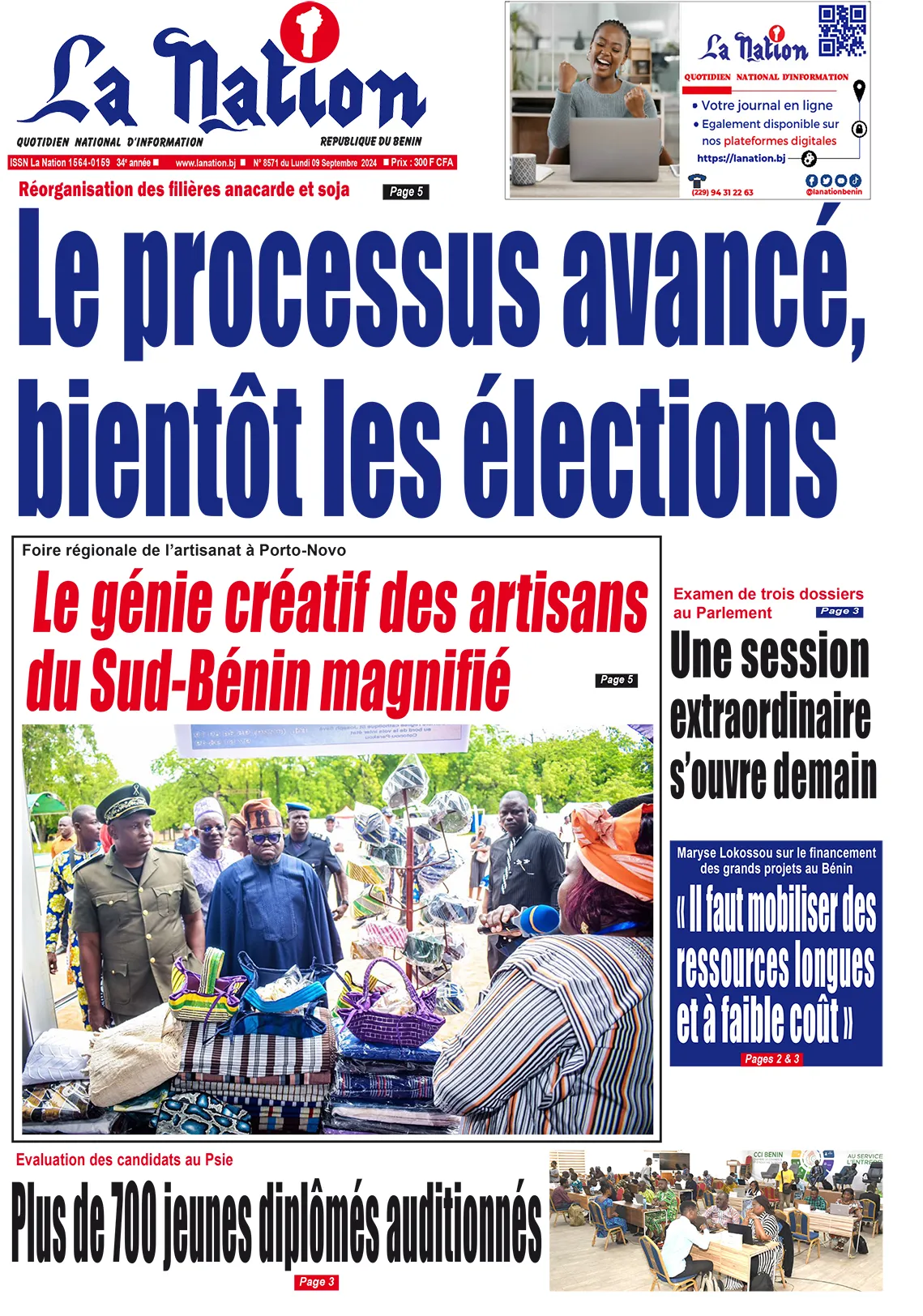 Quotidien ''La Nation'' du 09 Septembre 2024