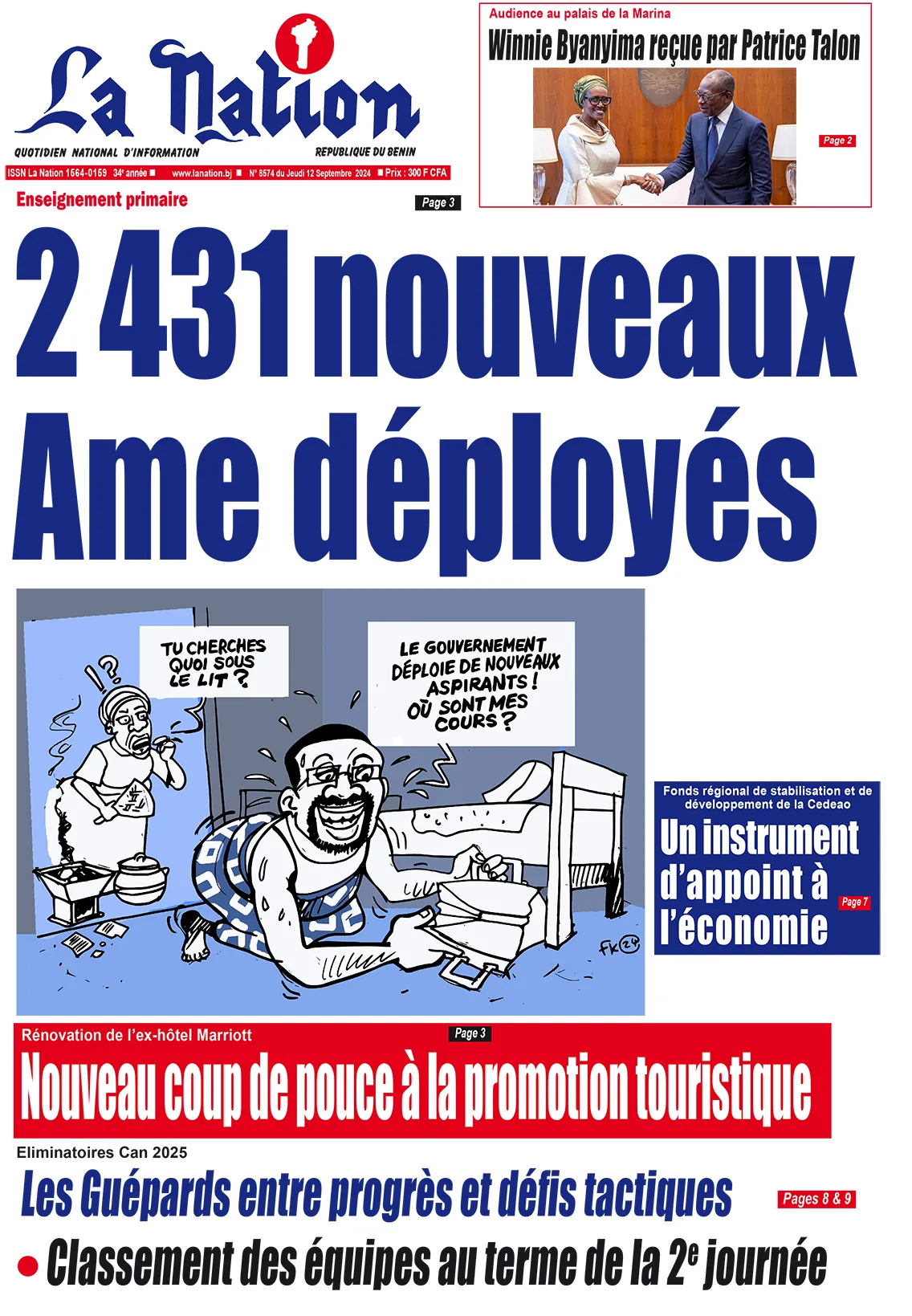 Quotidien ''La Nation'' du 12 Septembre 2024