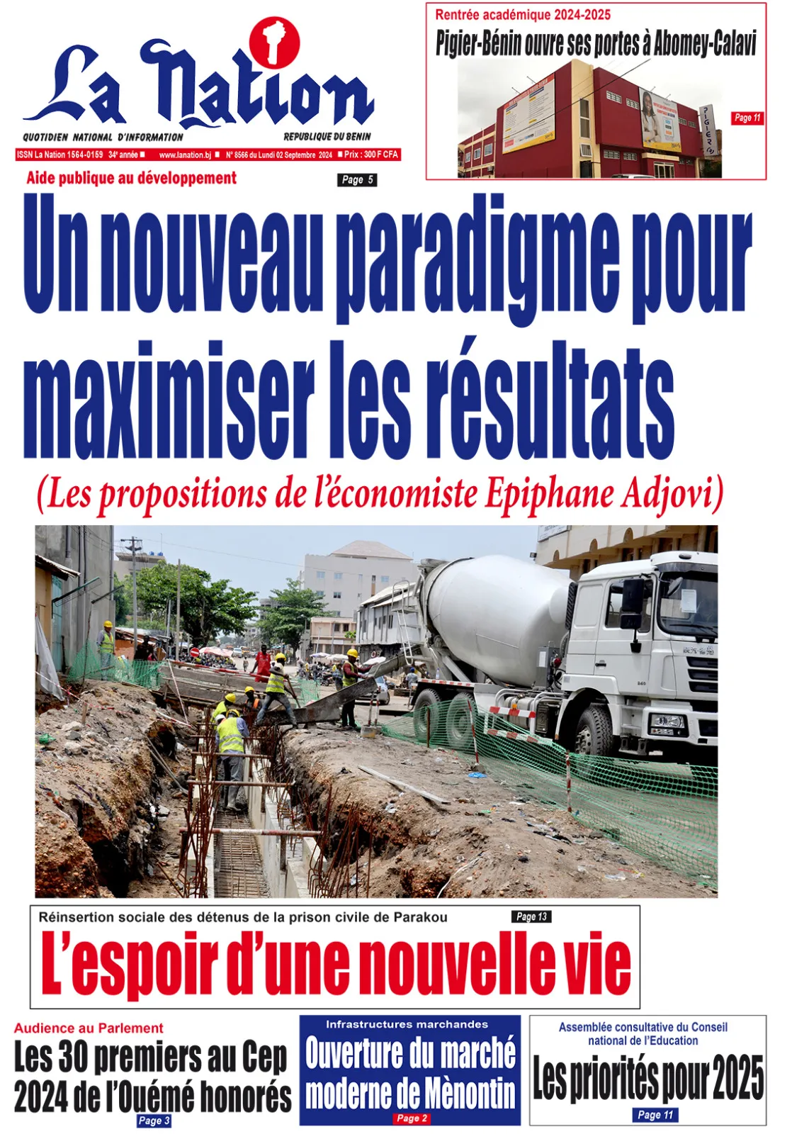 Quotidien ''La Nation'' du 02 Septembre 2024