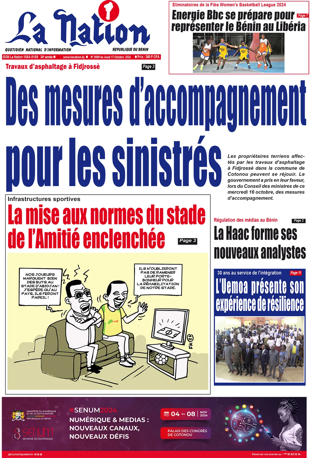 Quotidien ''La Nation'' du 17 Octobre 2024