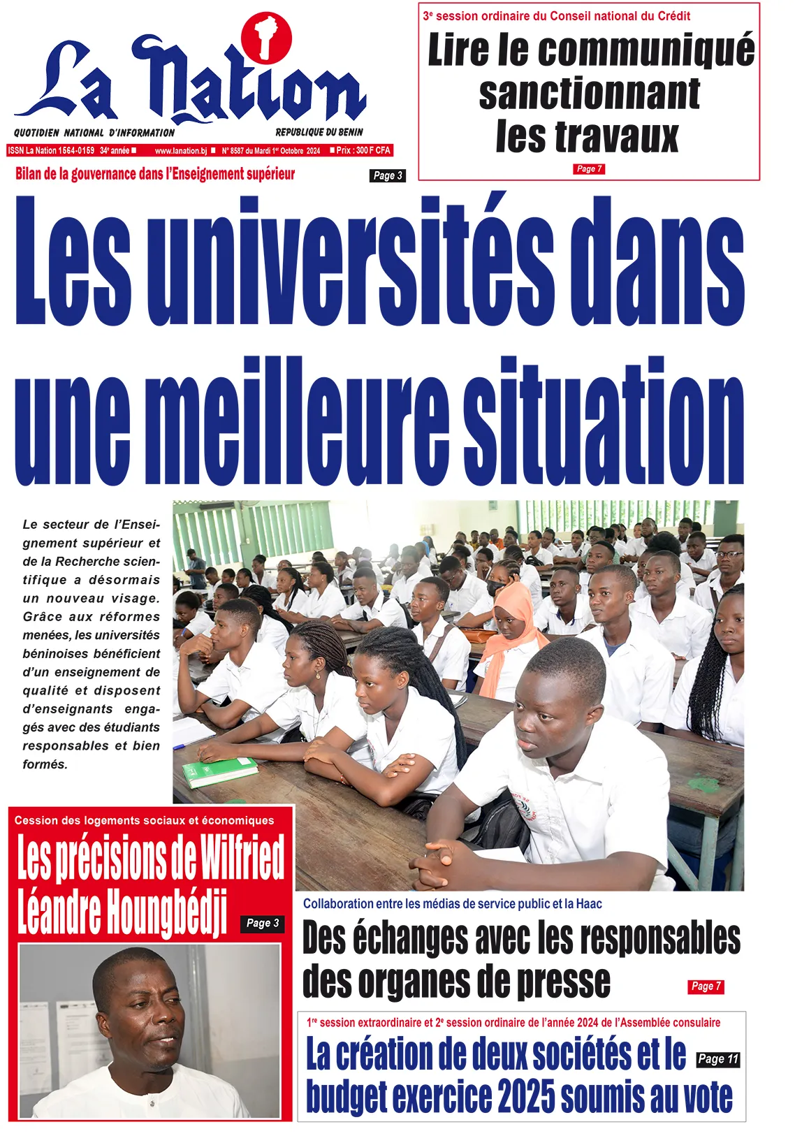 Quotidien ''La Nation'' du 1er Octobre 2024