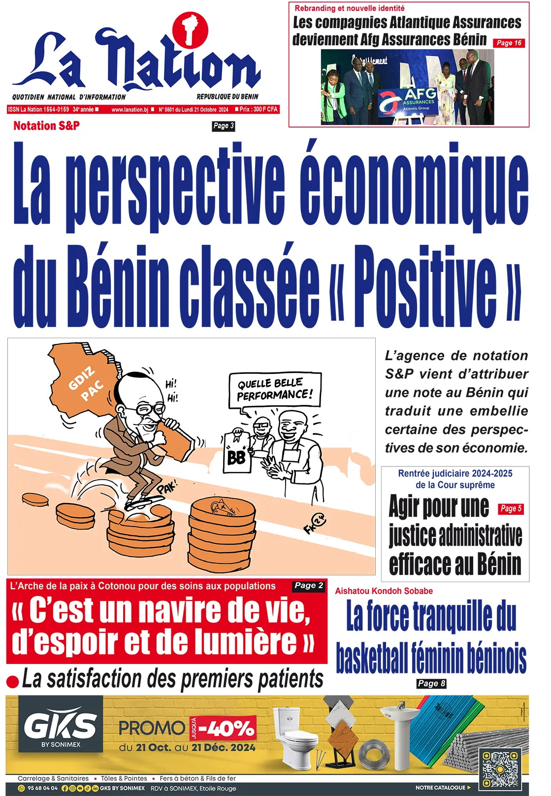 Quotidien ''La Nation'' du 21 Octobre 2024