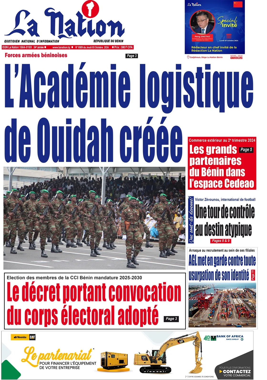 Quotidien ''La Nation'' du 03 Octobre 2024