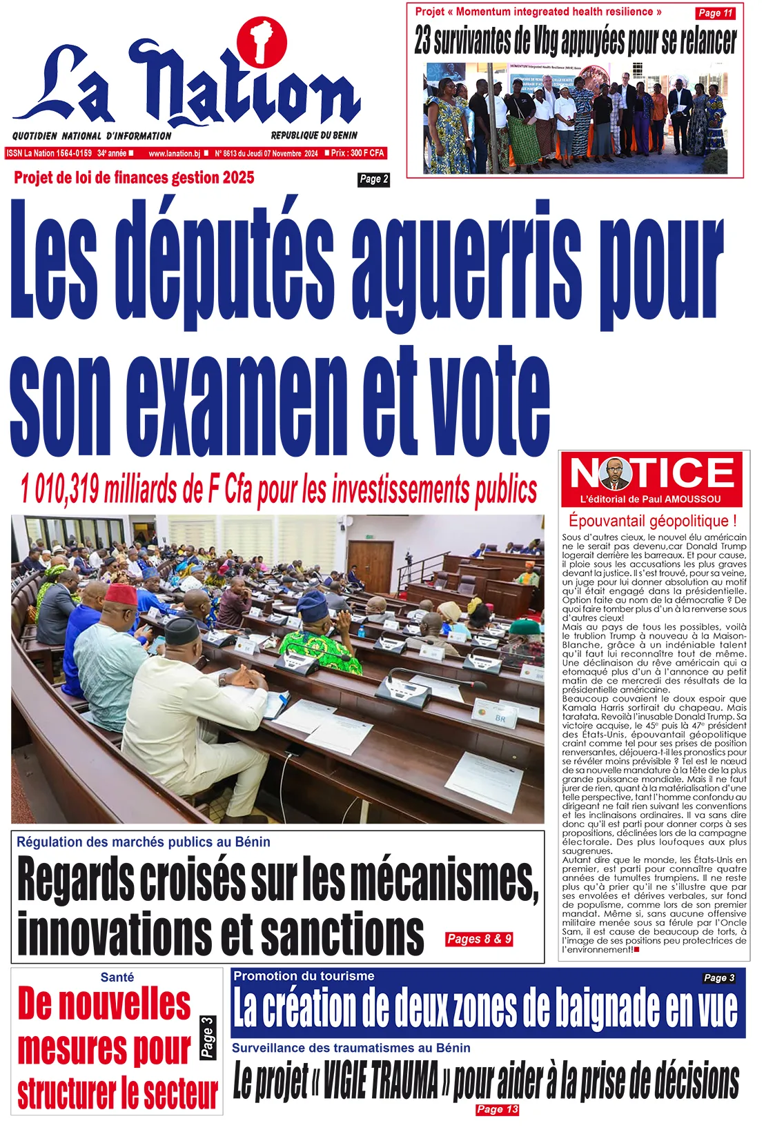 Quotidien ''La Nation'' du 07 Novembre 2024
