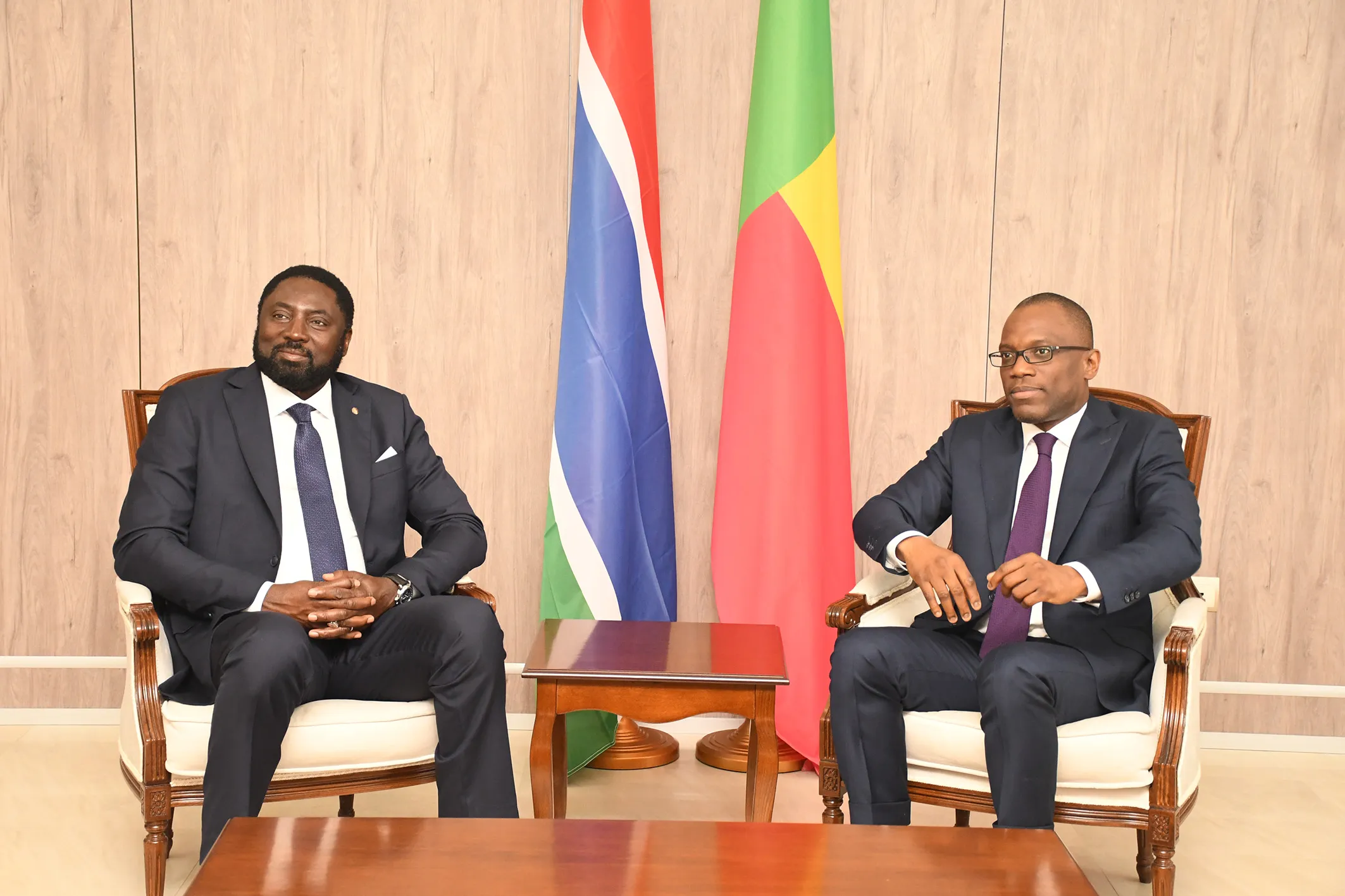 Le ministre gambien, Mamadou Tangara, lors de son audience avec son homologue béninois