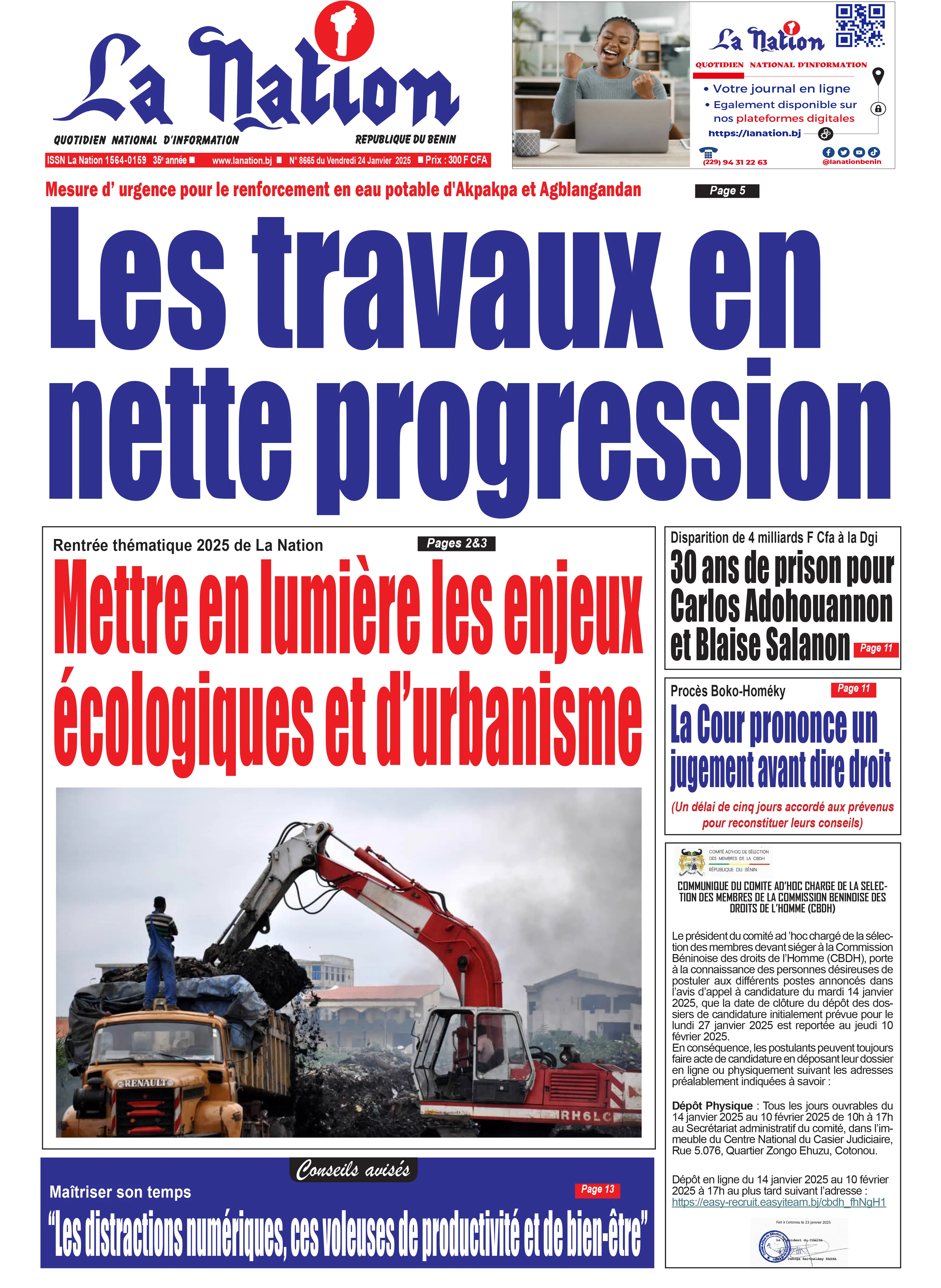 Quotidien ''La Nation'' du 24 Janvier 2025