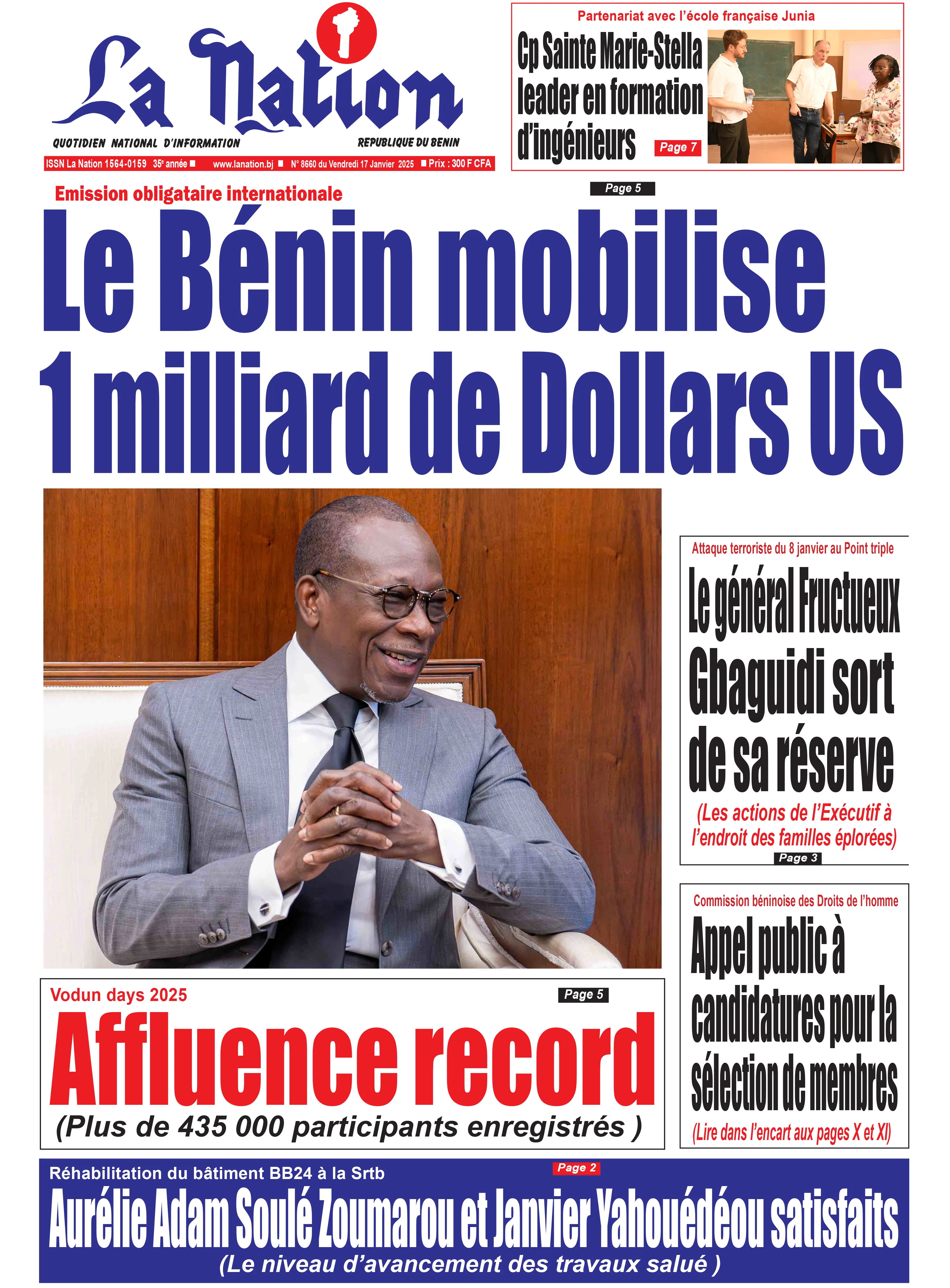 Quotidien ''La Nation'' du 17 Janvier 2025