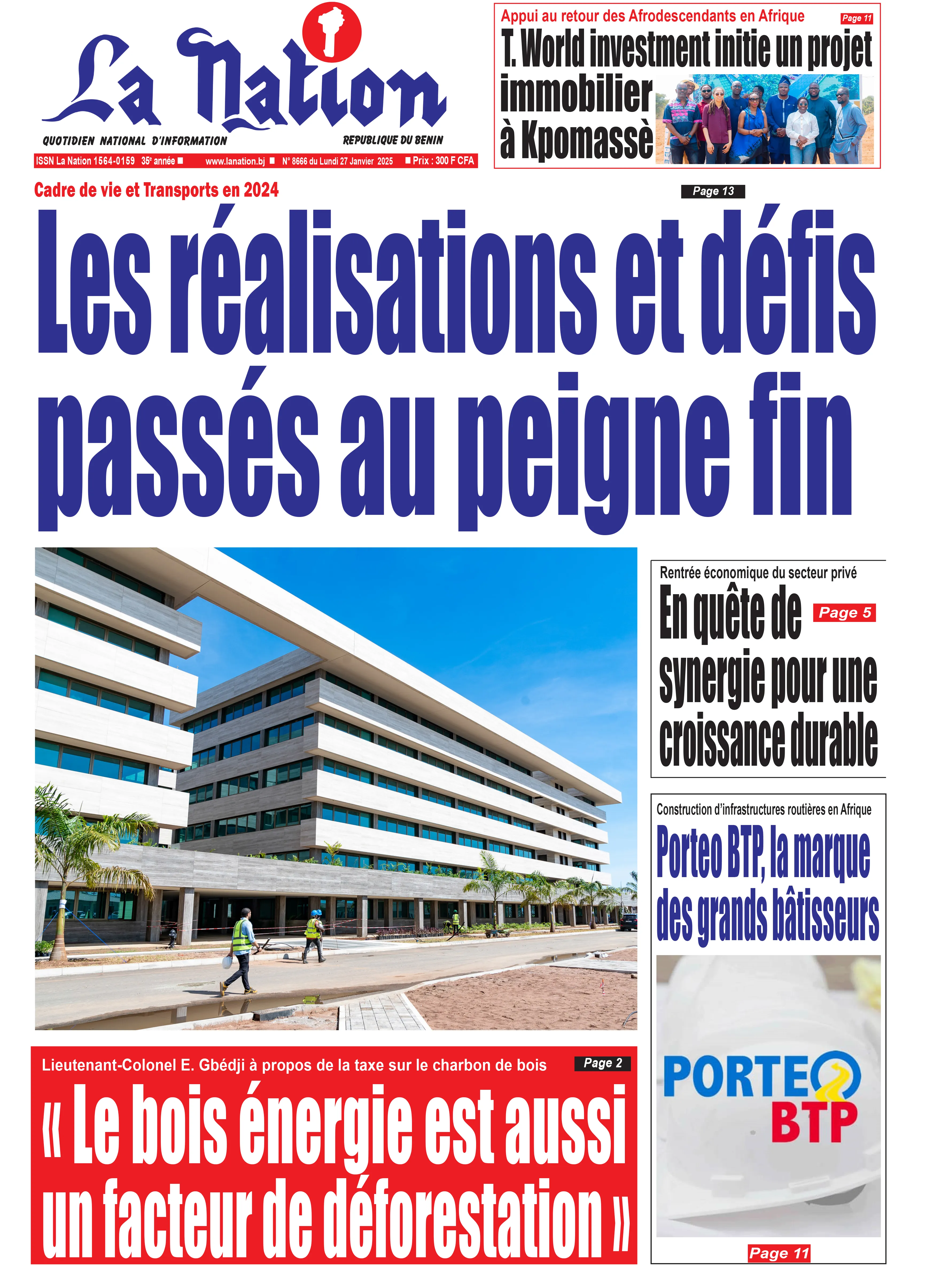 Quotidien ''La Nation'' du 27 Janvier 2025