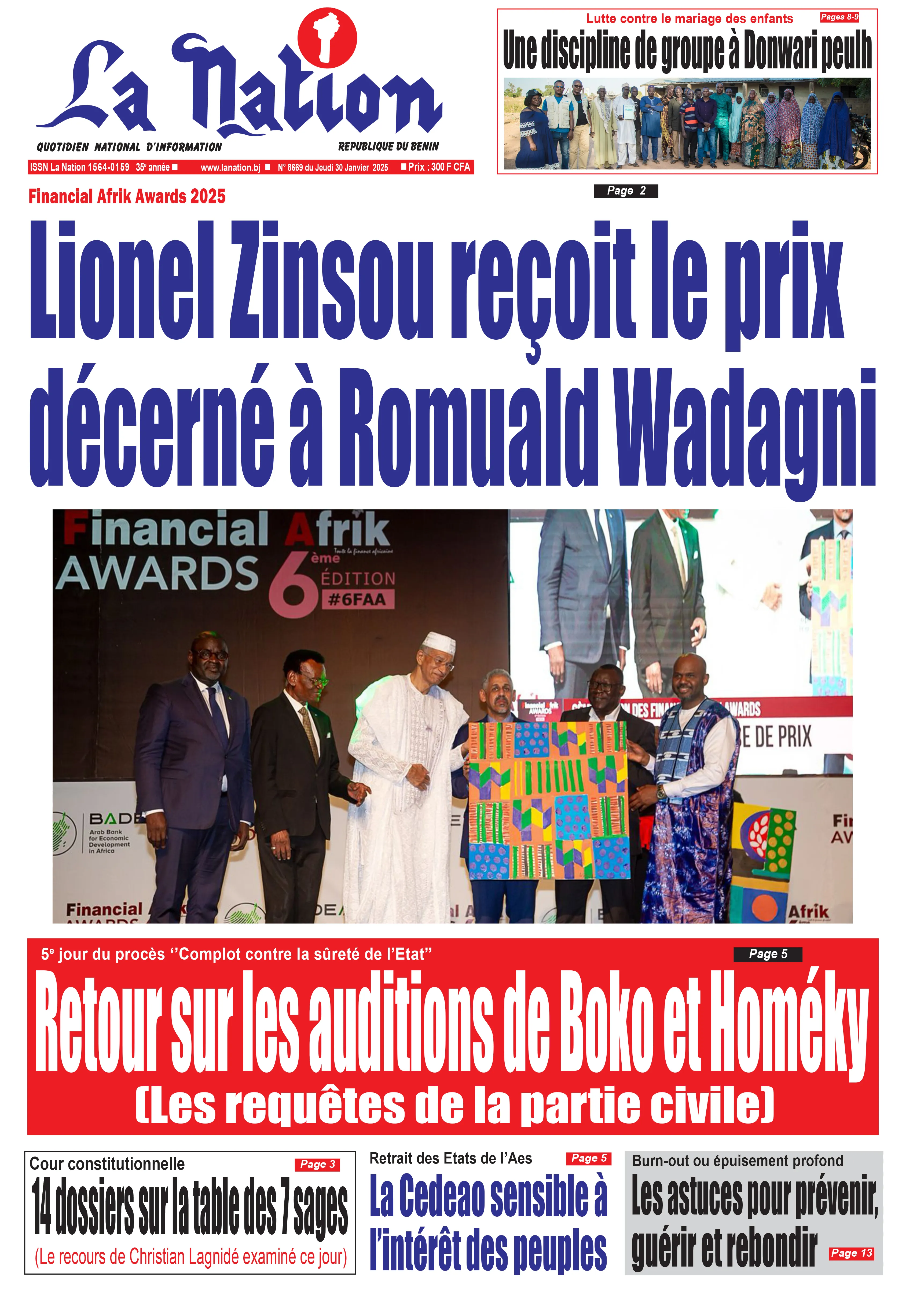 Quotidien ''La Nation'' du 30 Janvier 2025