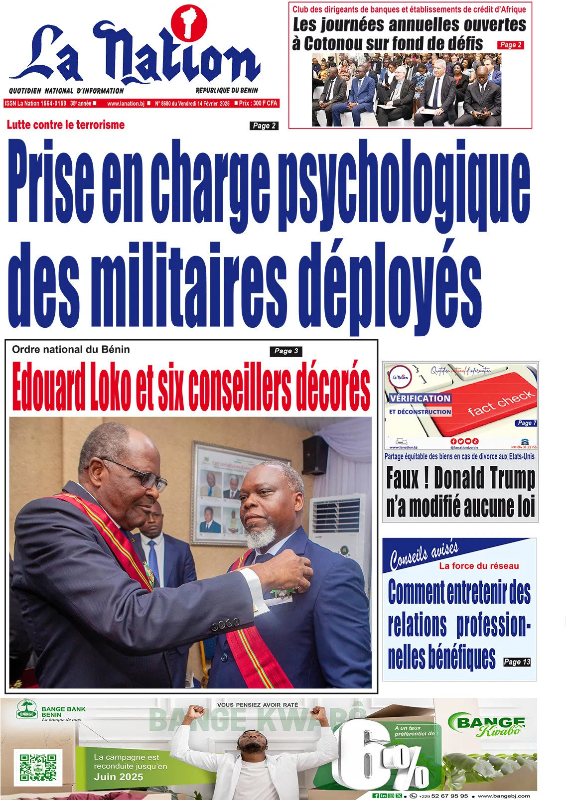 Quotidien ''La Nation'' du 14 Février 2025