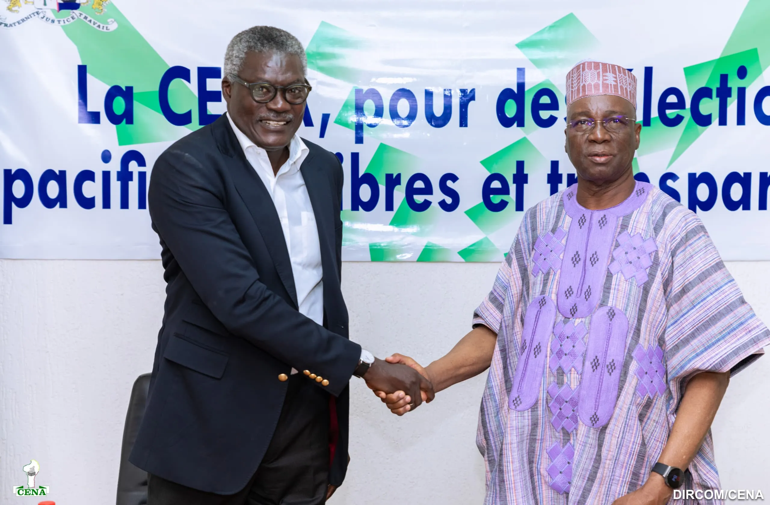 Amadou Diongue représentant résident de la Cedeao au Bénin  et Sacca Lafia, président de la Cena