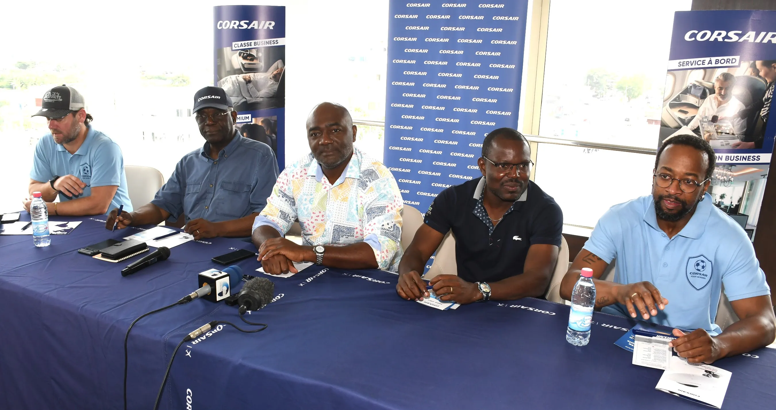 Les organisateurs de Corsair Foot Academy face à la presse à la veille  du lancement de l’événement