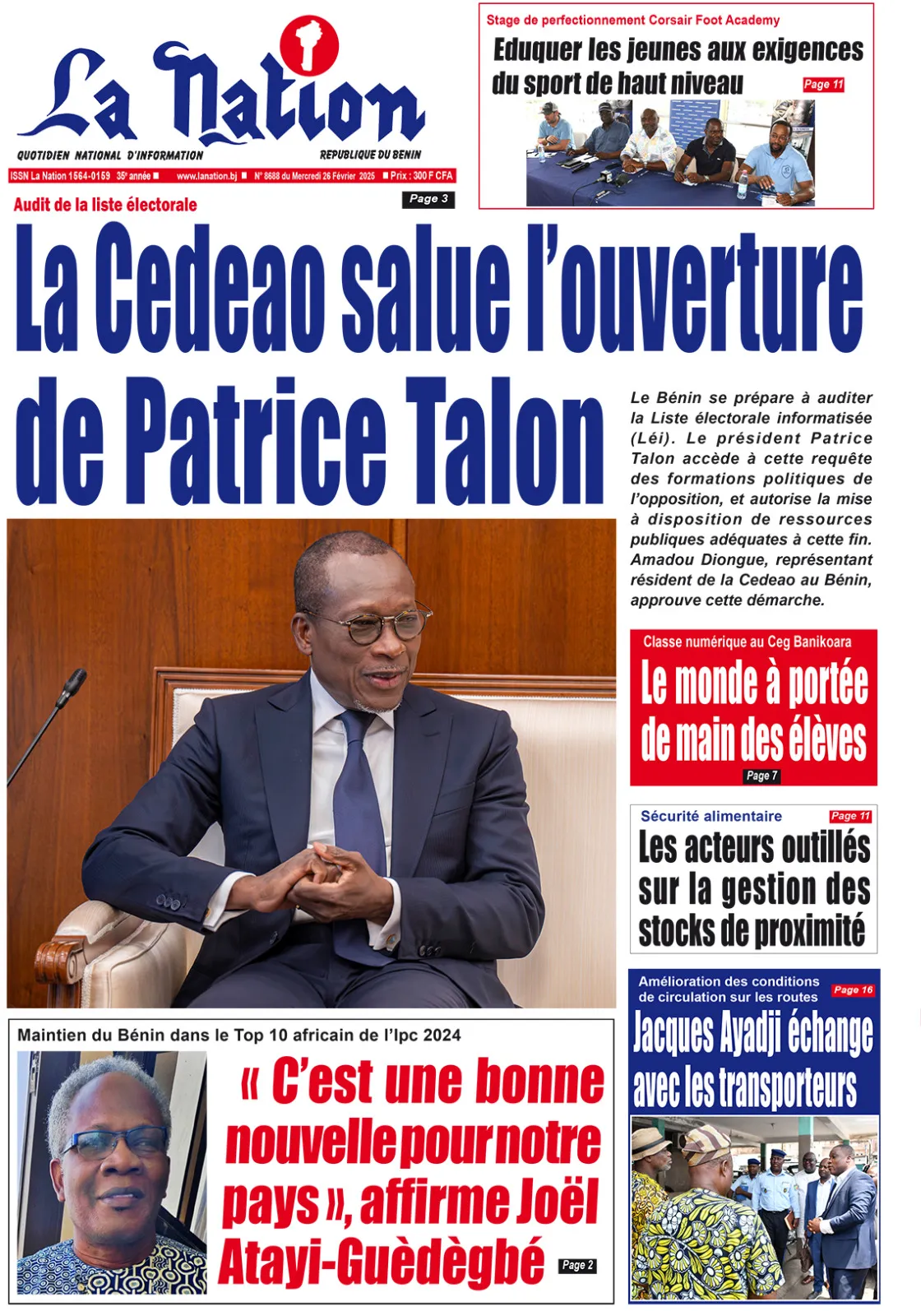 Quotidien ''La Nation'' du 26 Février 2025