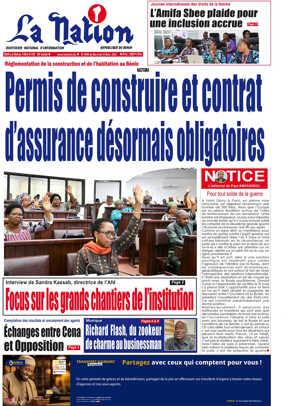 Quotidien ''La Nation'' du 12 Mars 2025