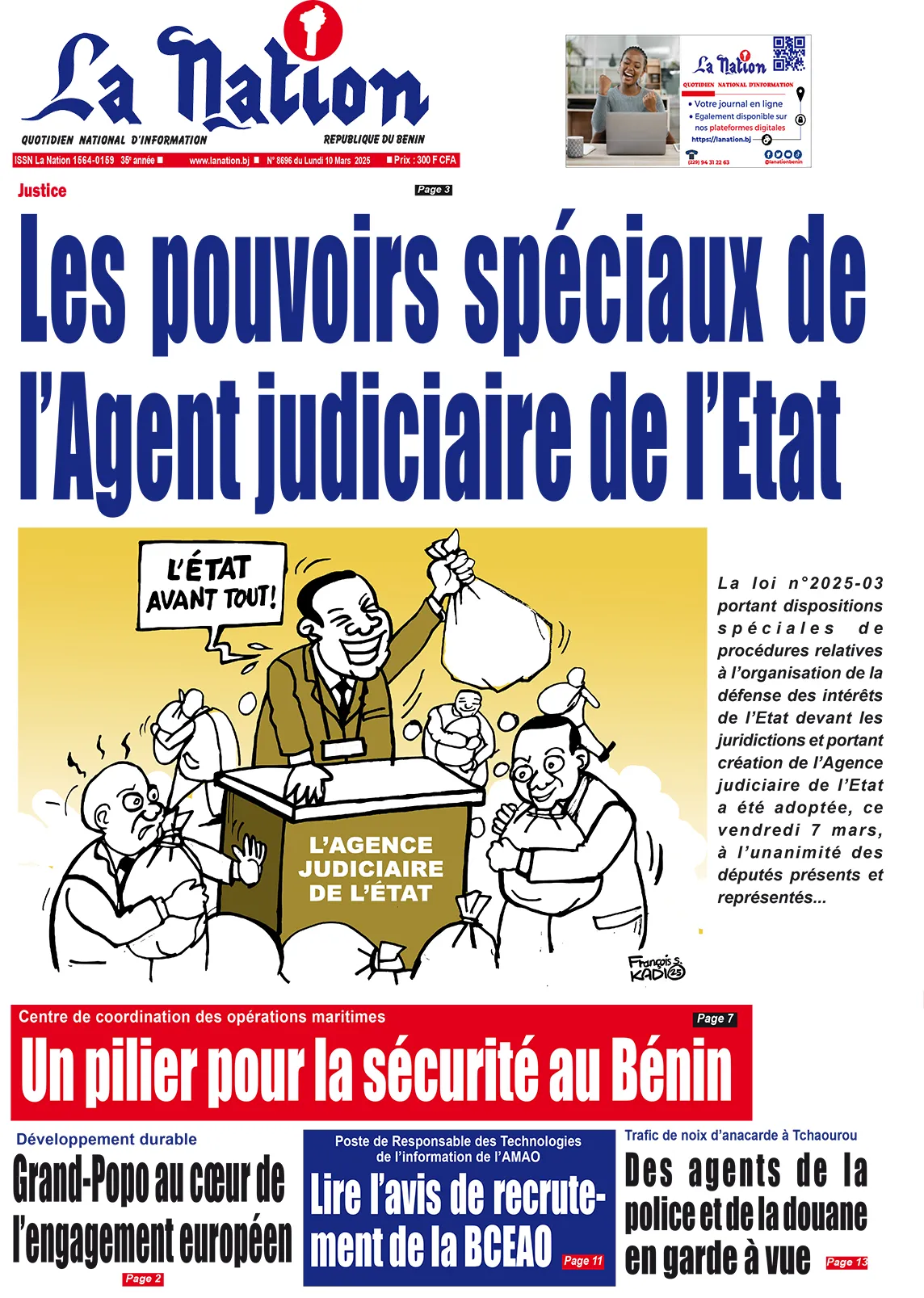 Quotidien ''La Nation'' du 10 Mars 2025