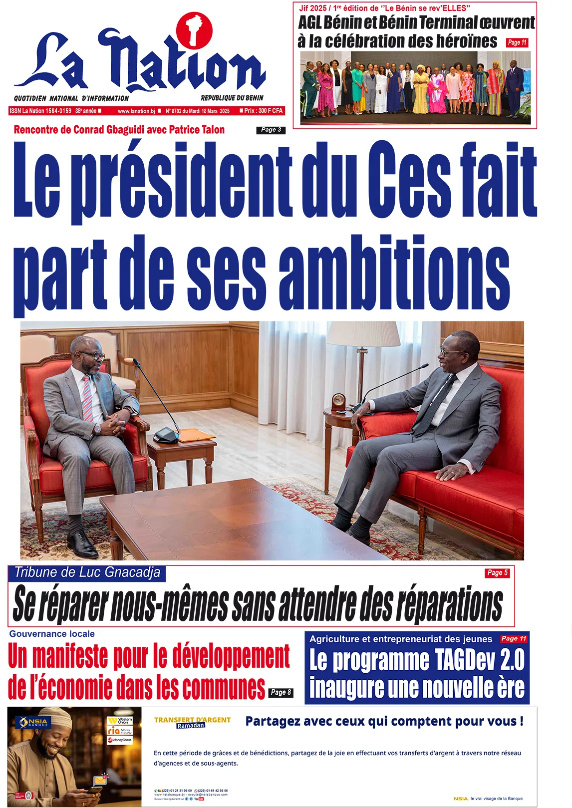 Quotidien ''La Nation'' du 18 Mars 2025